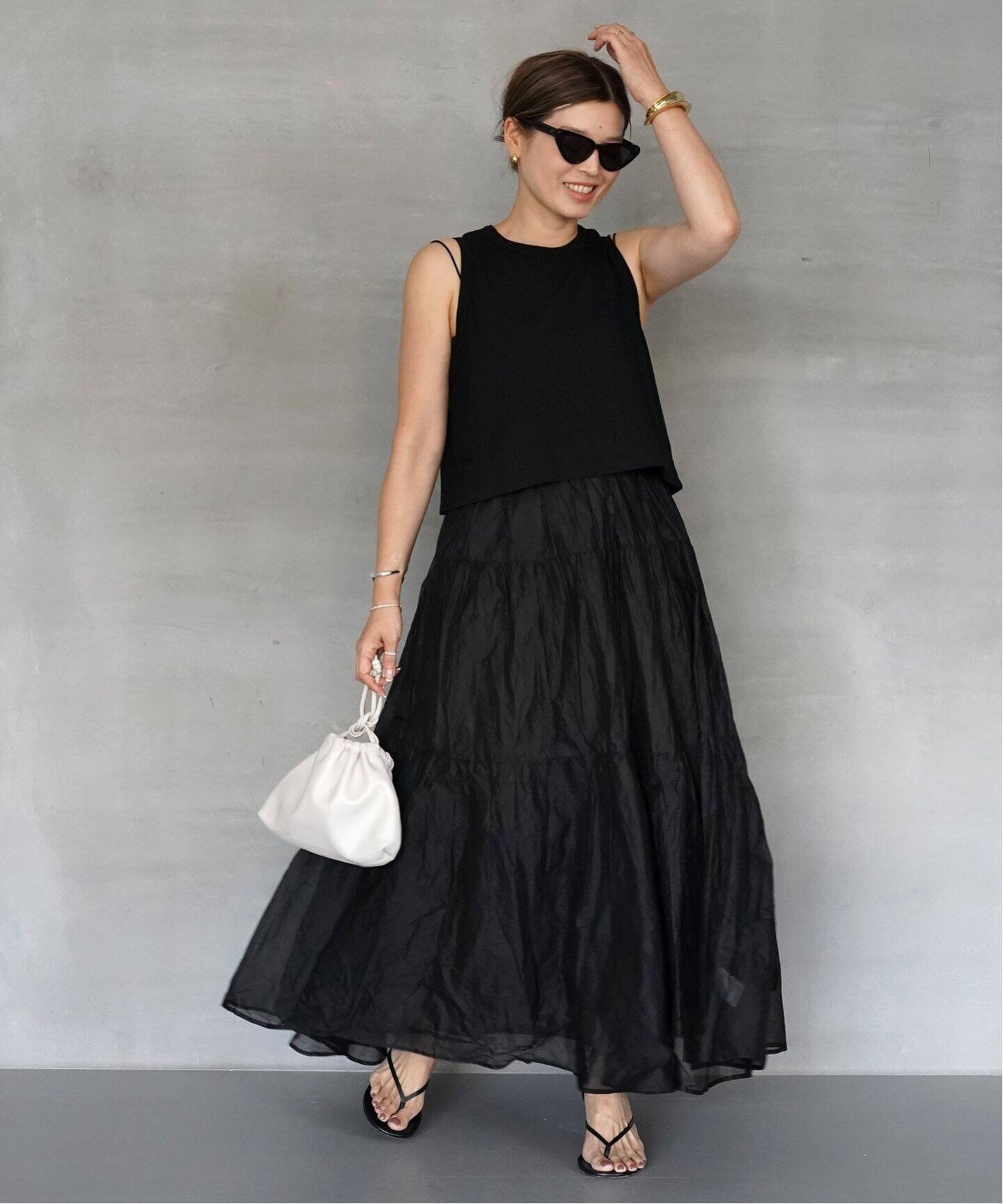 ドゥーズィエムクラス☆別注マリリンムーン MARILYN MOON/マリリンムーン】TIERED DRESS（ワンピース