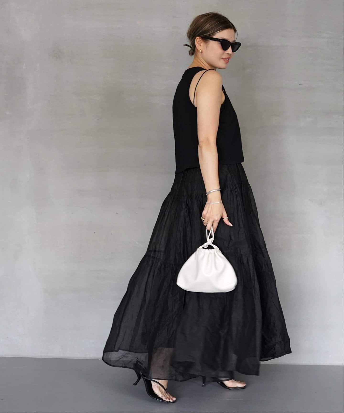 予約》【MARILYN MOON/マリリンムーン】dramatic skirt（ロング