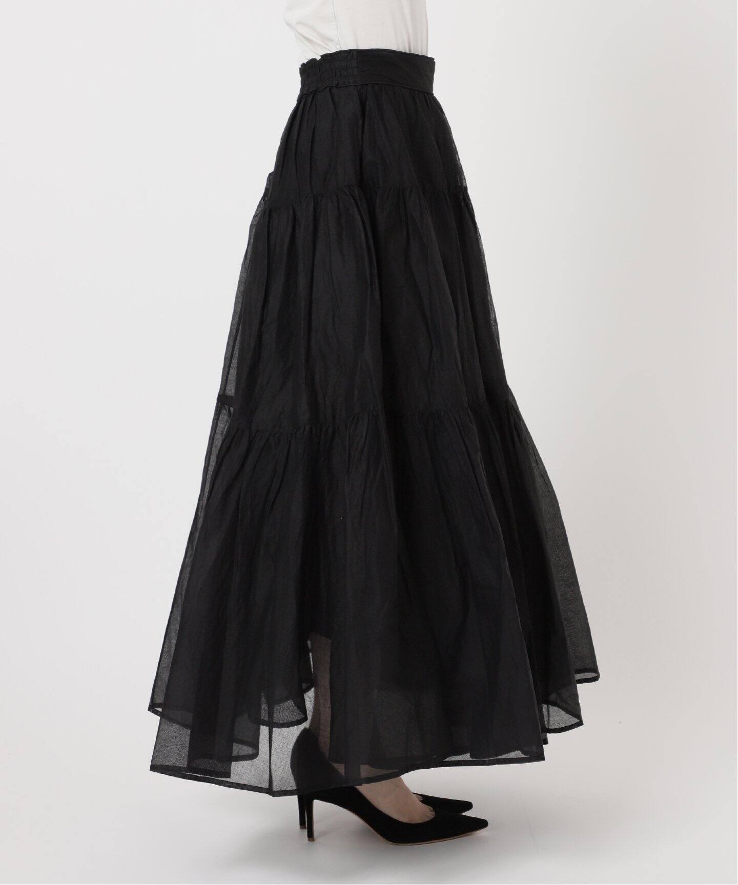 専用【美品】ドゥーズィエムクラス★マリリンムーン SHEER SKIRT 36 予約》【MARILYN MOON/マリリンムーン】dramatic skirt（ロング