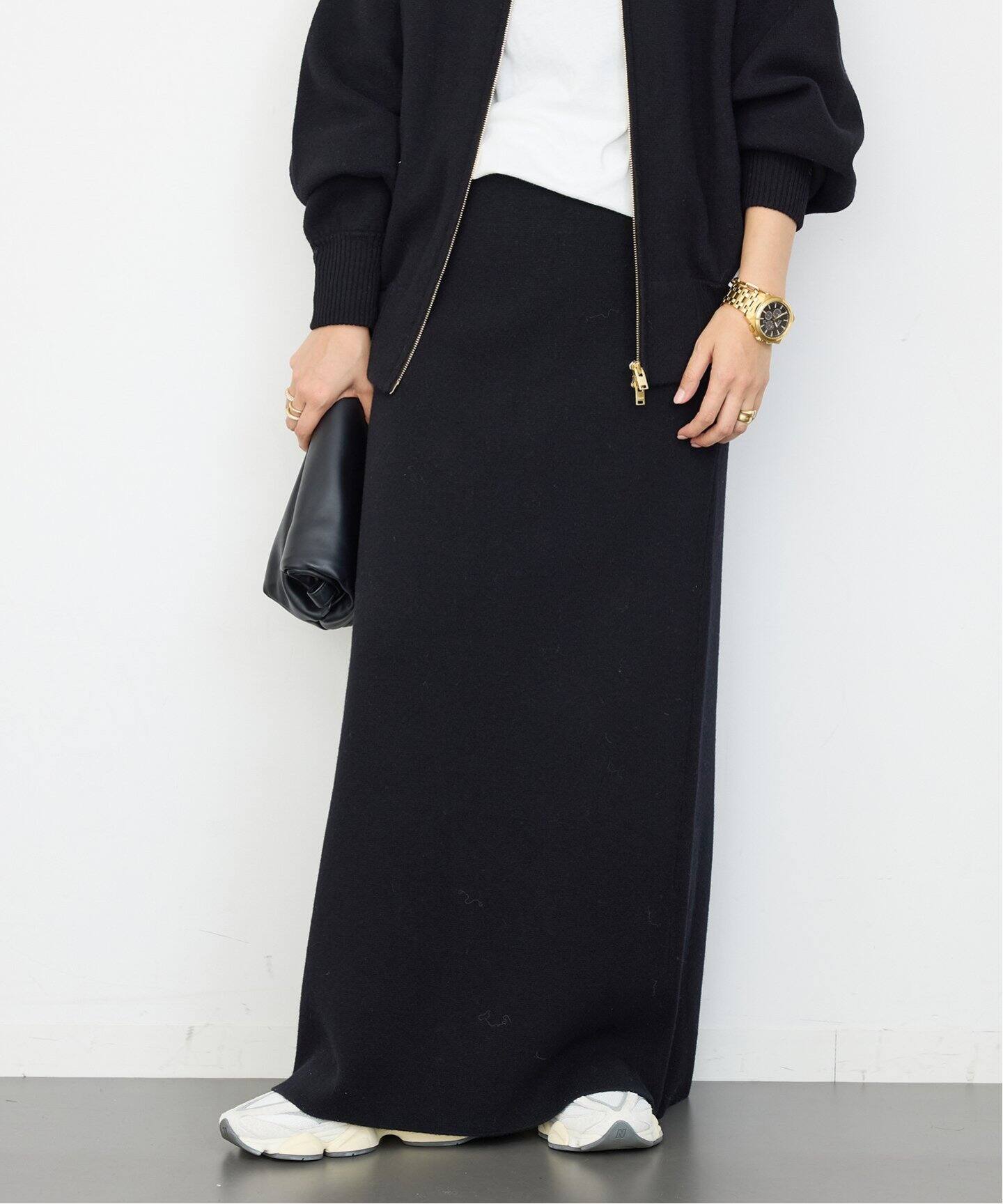 予約》【CINOH/チノ 】KNIT MAXI SKIRT（ロング・マキシ丈スカート  