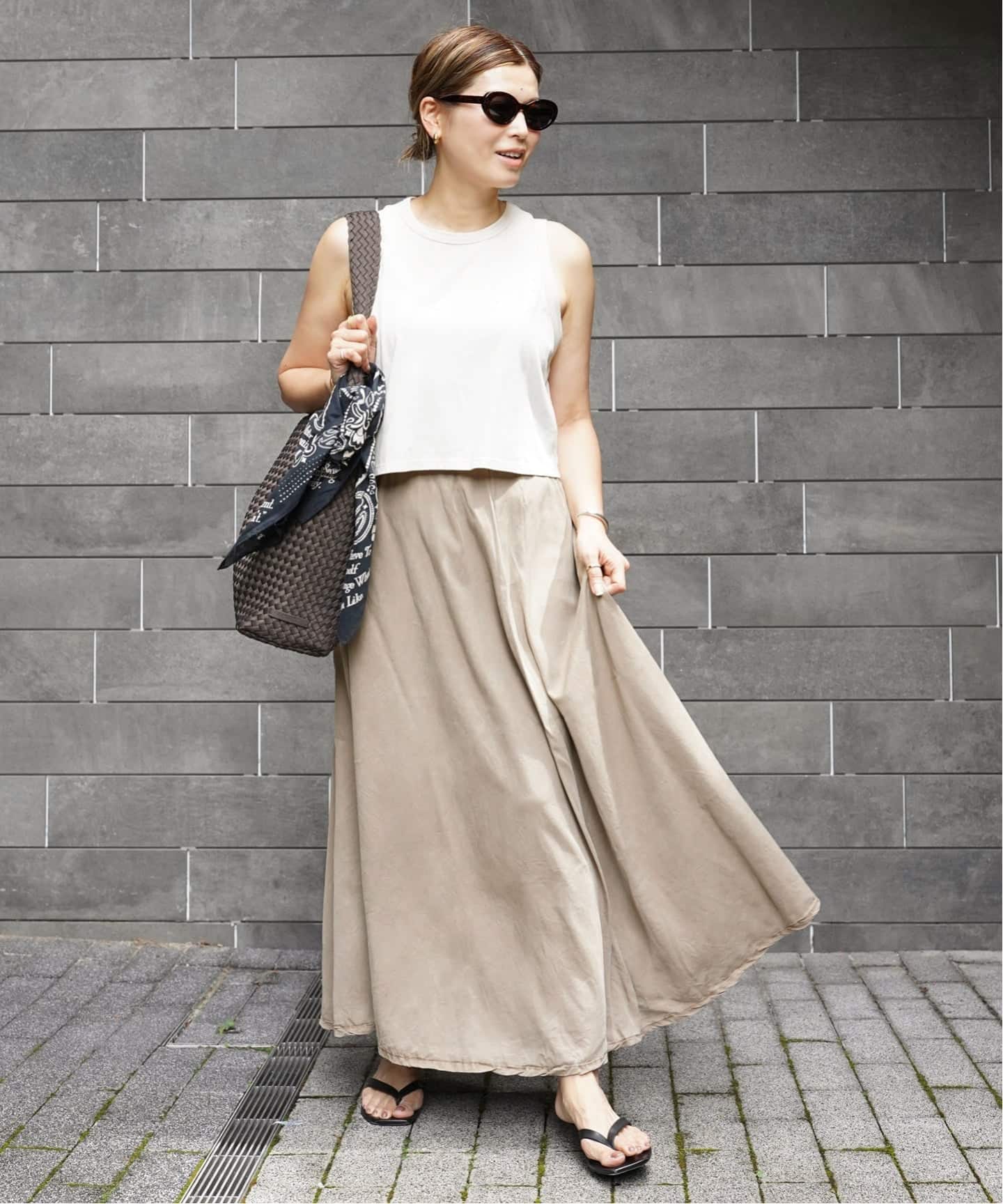 美品　ドゥーズィエムクラス　 Beauty Skirt　ロングフレア　コットン 美品 ドゥーズィエムクラス Beauty Skirt ロングフレア コットン