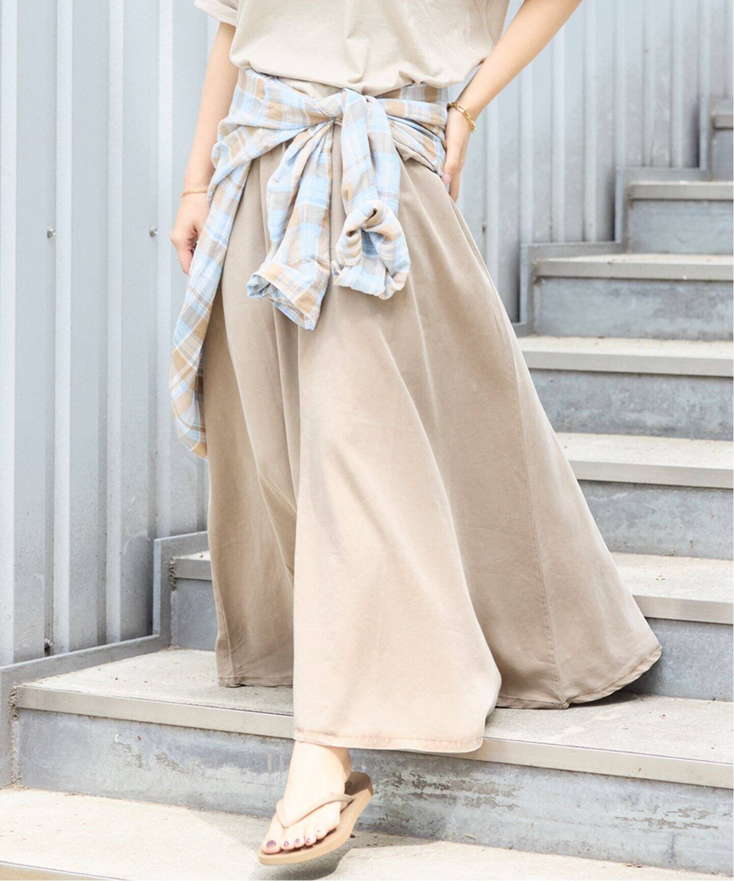 ASHER LA/アッシャー エルエー】FLARE SKIRT（ロング・マキシ丈