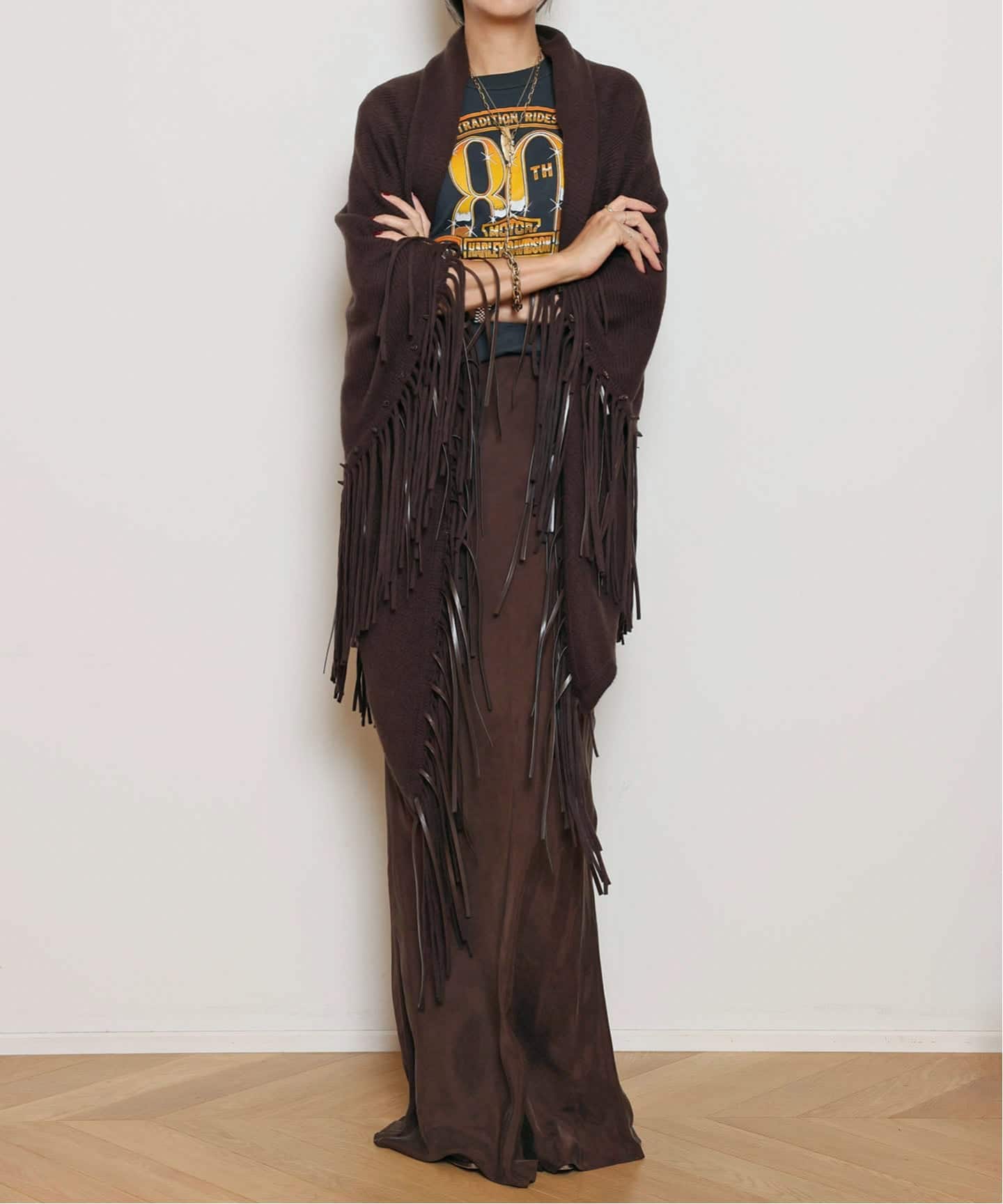 Col Pierrot/コルピエロ】MAXI スカート（BROWN）（ロング・マキシ丈