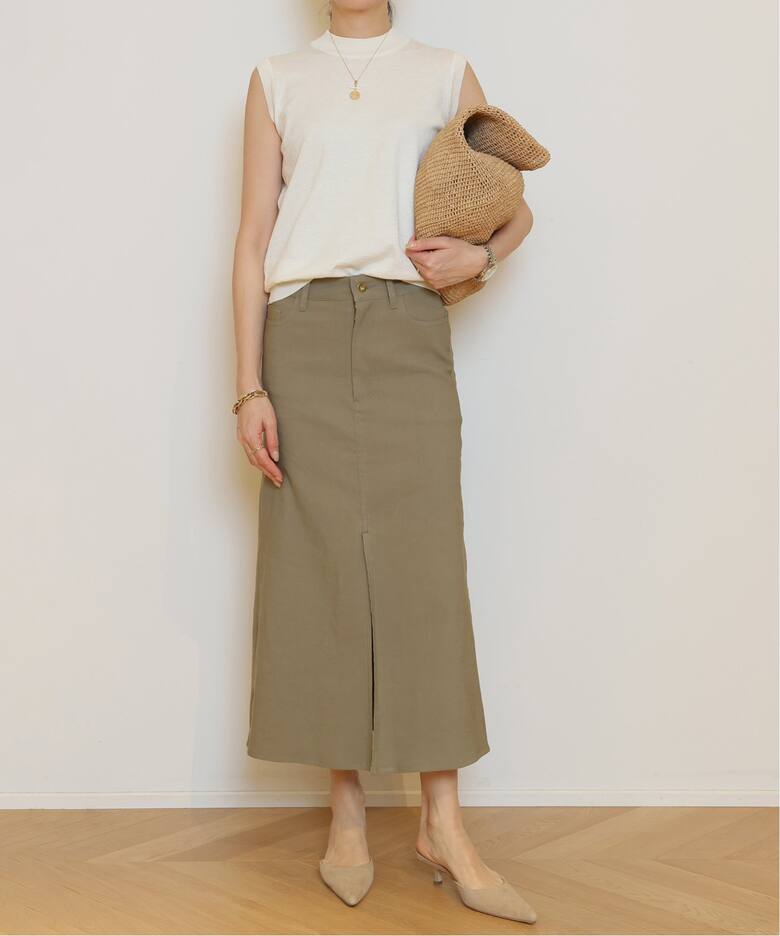 STRETCH TWILL B/FLARE スカート（ロング・マキシ丈スカート）｜MUSE 