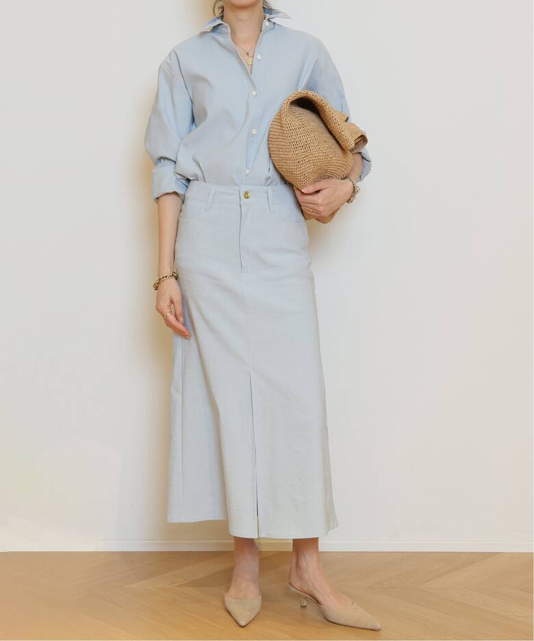 STRETCH TWILL B/FLARE スカート（ロング・マキシ丈スカート）｜MUSE  