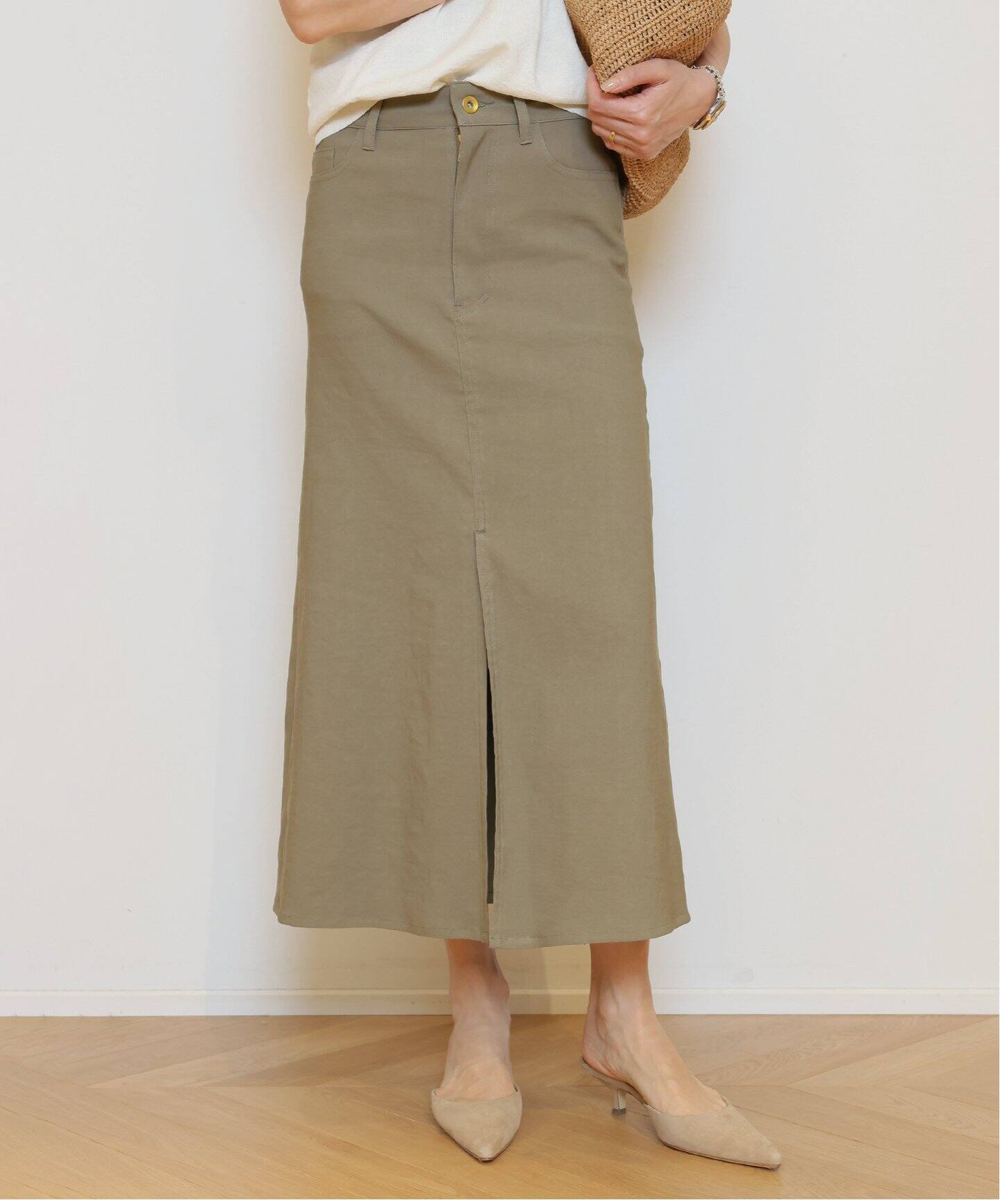 STRETCH TWILL B/FLARE スカート（ロング・マキシ丈スカート）｜MUSE  