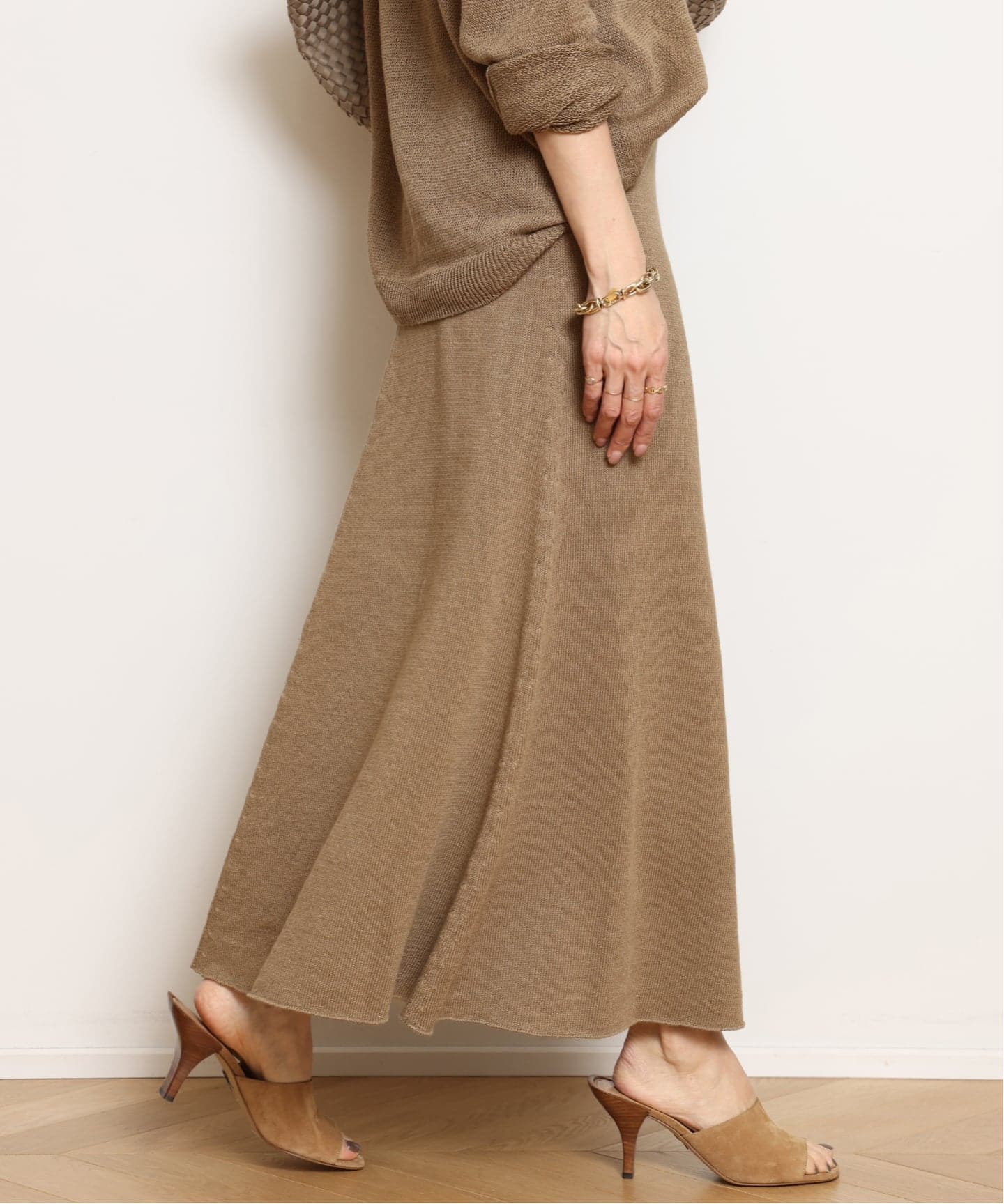 MUSE de Deuxieme Classe シルクストレッチ ロングスカート 今季完売MUSE de Deuxiem Classeストレッチツイルスカート