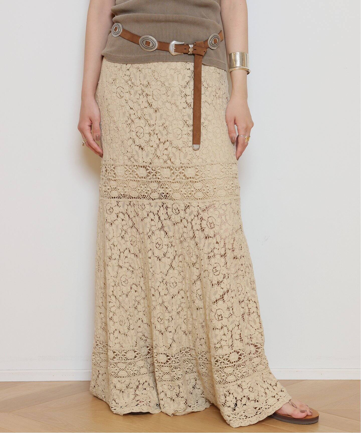 Superb lace スカート（ロング・マキシ丈スカート）｜MUSE de Deuxieme  