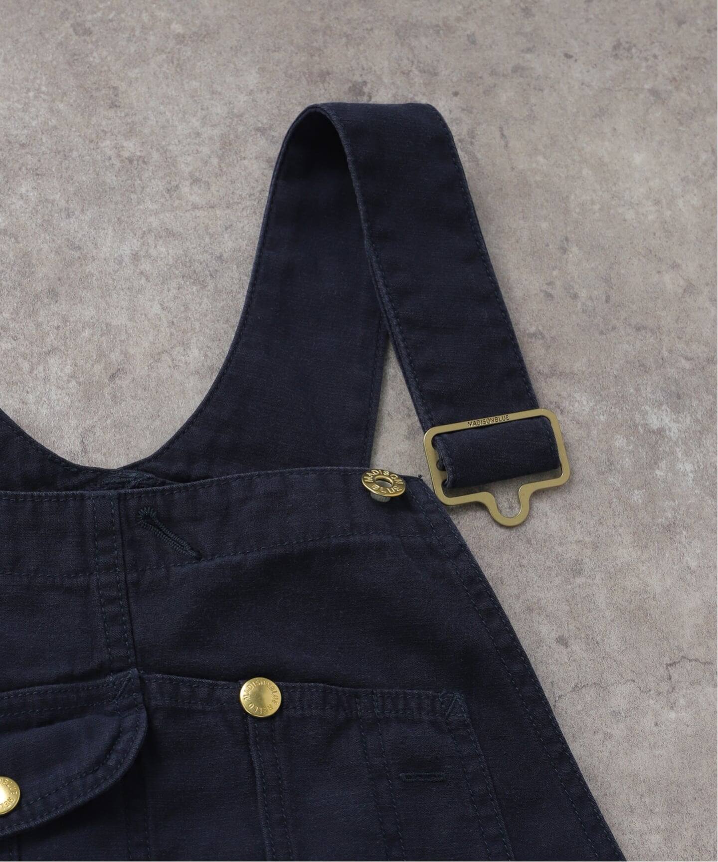 極美品 マディソンブルー D’AZUR ジャンパースカート デニム マキシ丈 MADISON BLUE/マディソン ブルー】 5POCKET REMAKE A-LINE SK DE