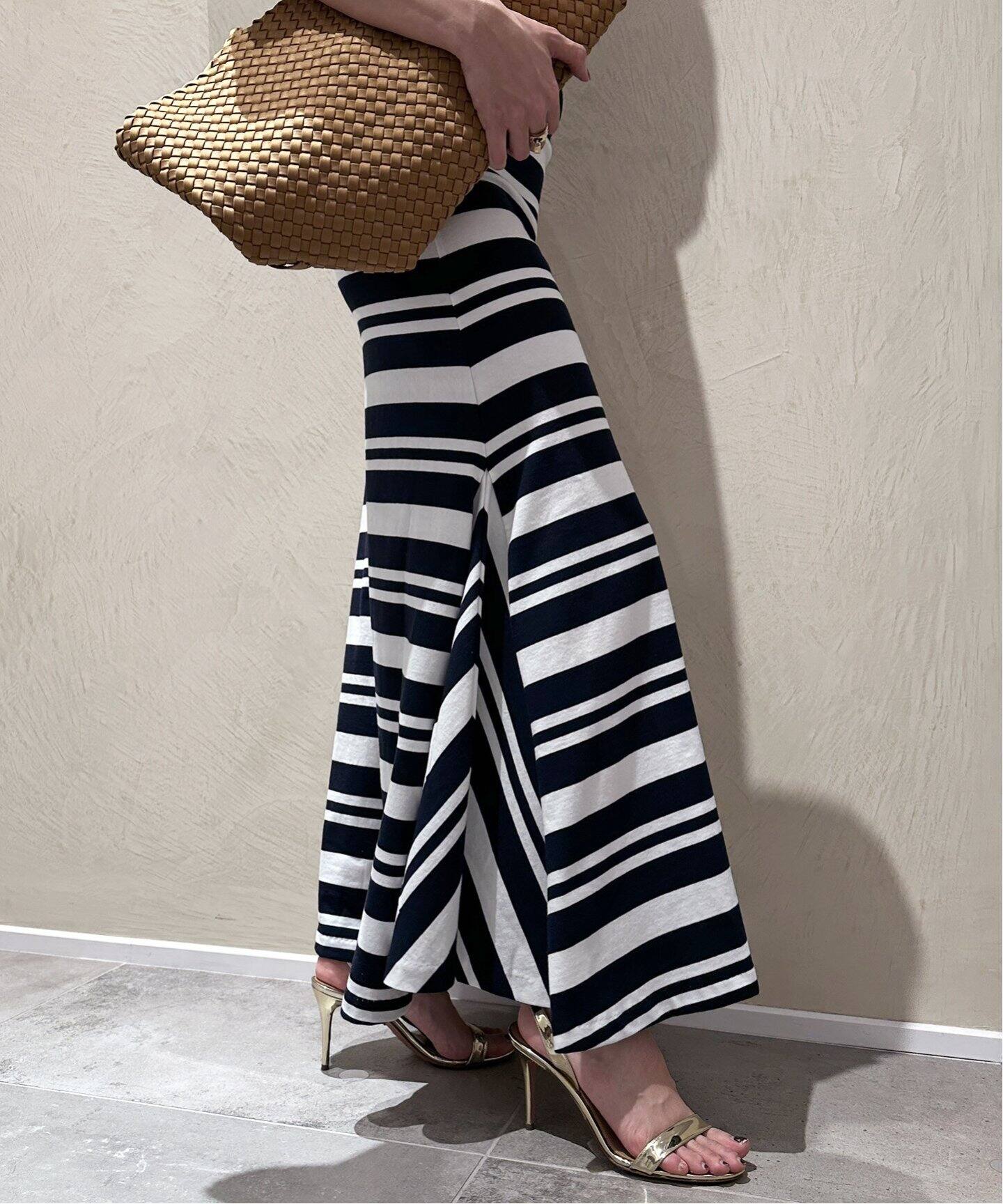MADISONBLUE/マディソンブルー】 MARINE BORDER MAXI スカート（ロング 