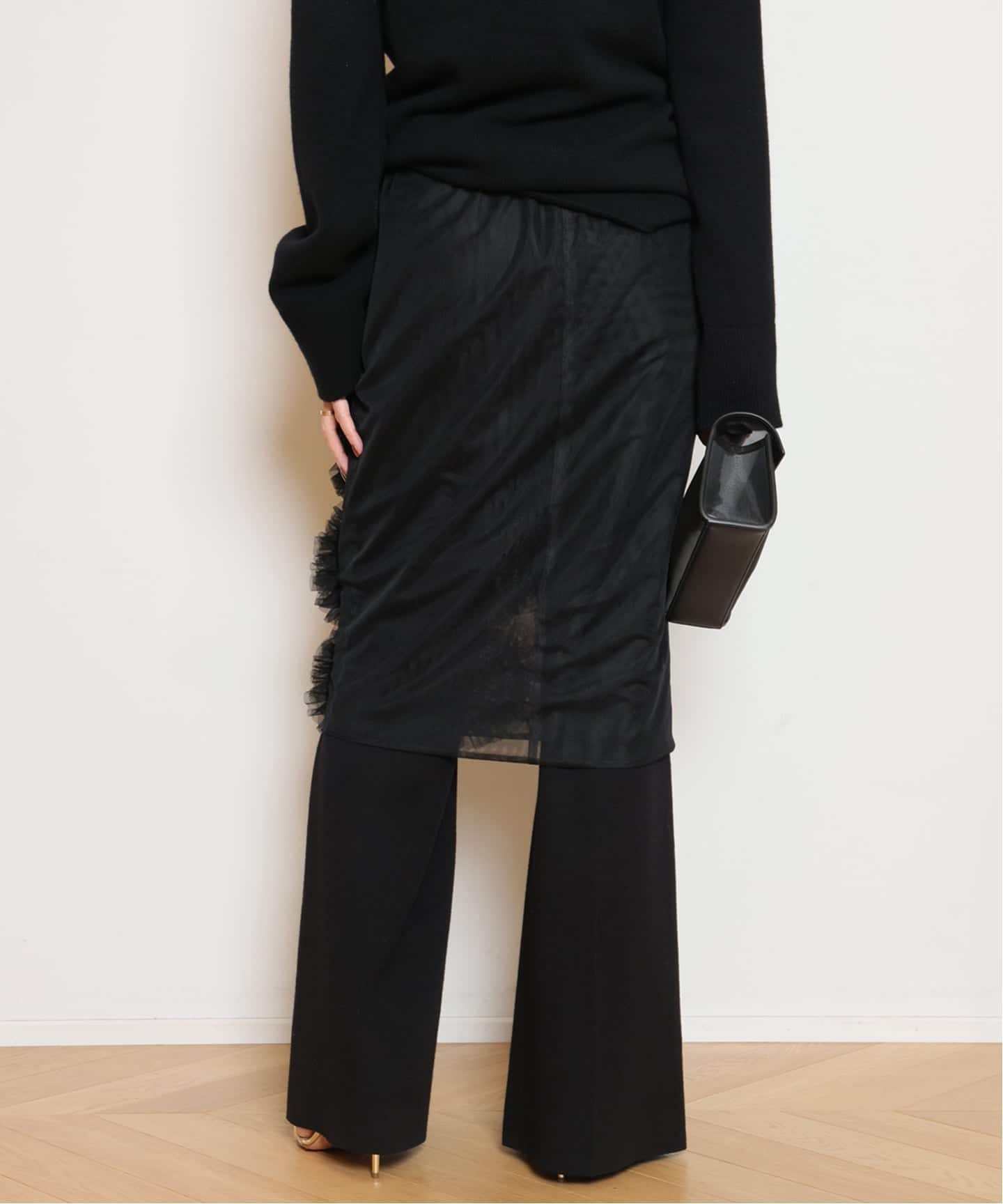 Col Pierrot/コルピエロ】チュールフラワースカート（ひざ丈スカート