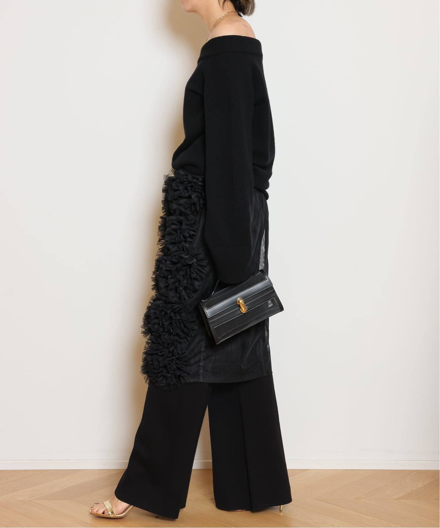 Col Pierrot/コルピエロ】チュールフラワースカート（ひざ丈スカート