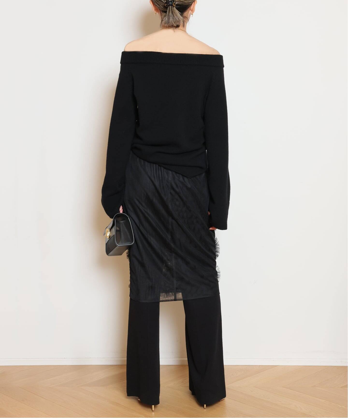 Col Pierrot/コルピエロ】チュールフラワースカート（ひざ丈スカート