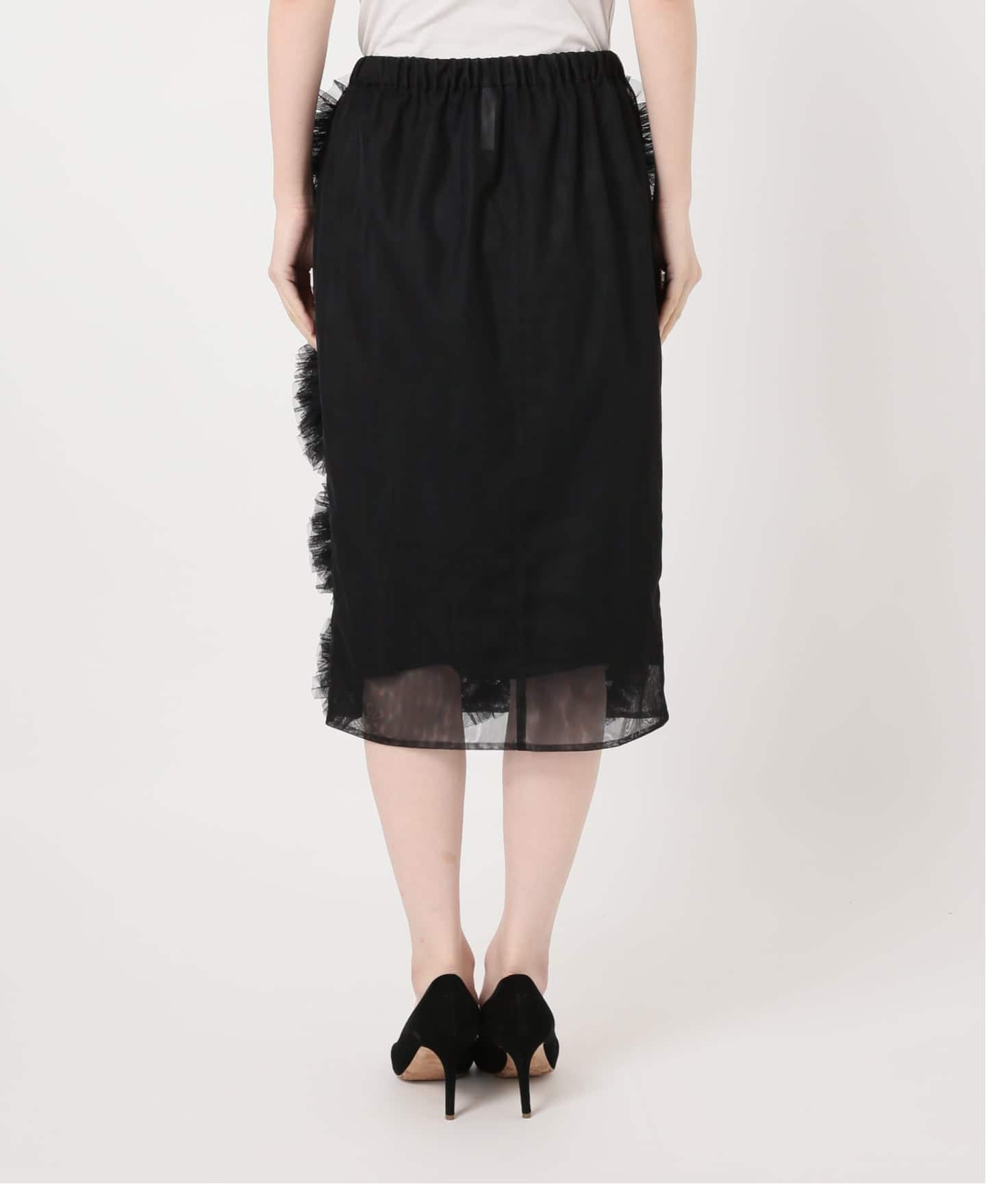 Col Pierrot/コルピエロ】チュールフラワースカート（ひざ丈スカート