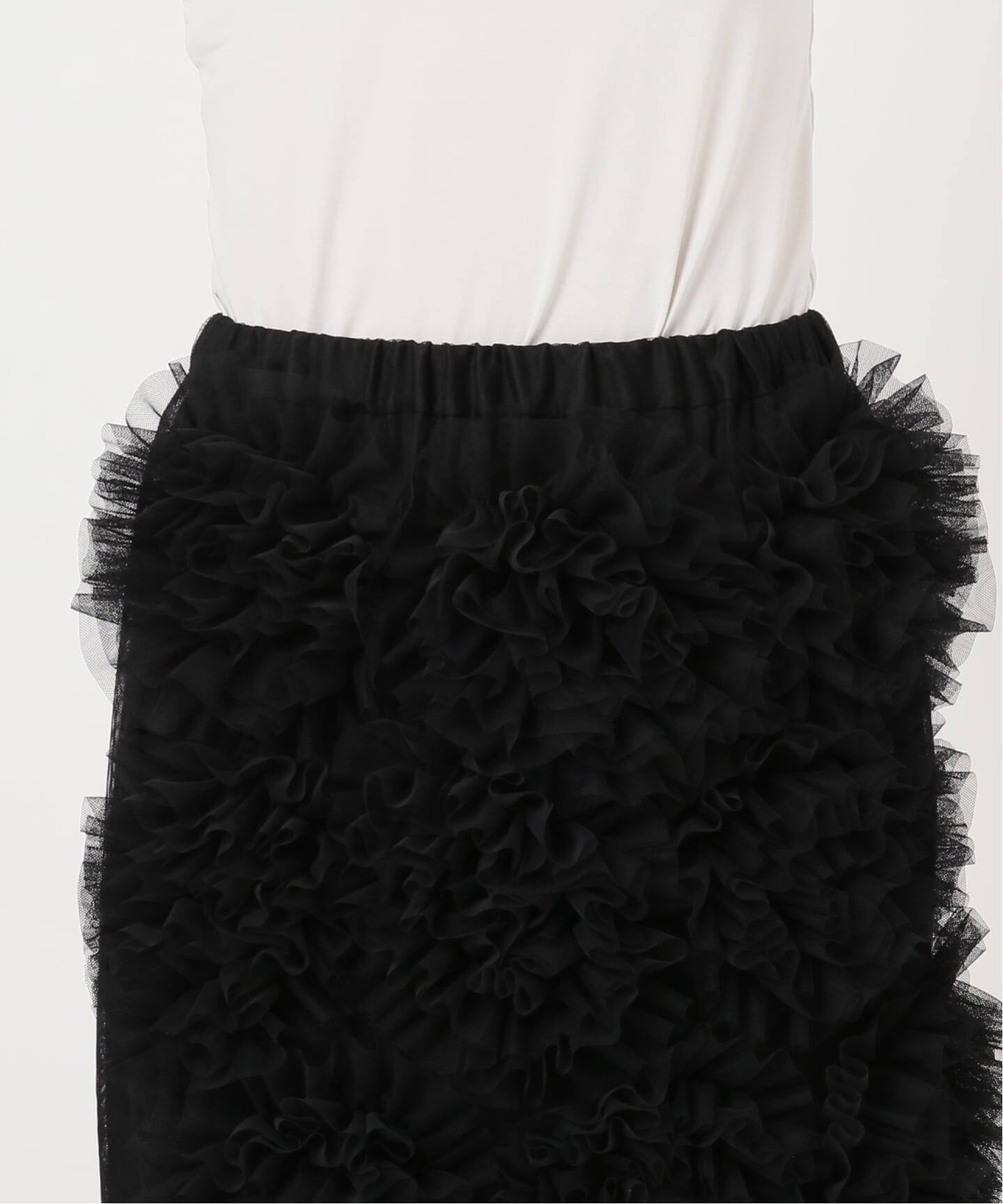 Col Pierrot/コルピエロ】チュールフラワースカート（ひざ丈スカート