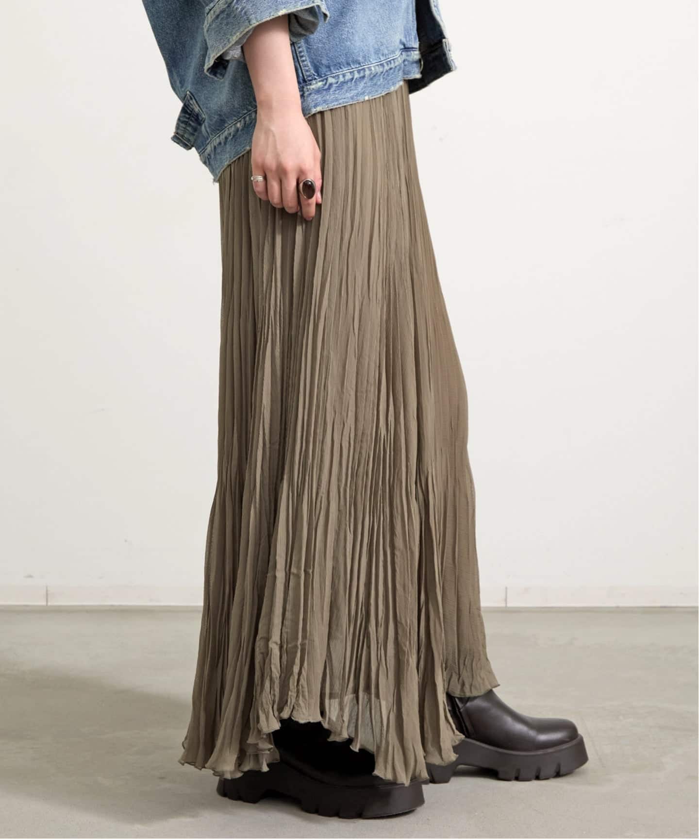 スカート L'Appartement Sheer Maxi Skirt PLEATS SKIRT（ロング・マキシ丈スカート）｜L'Appartement