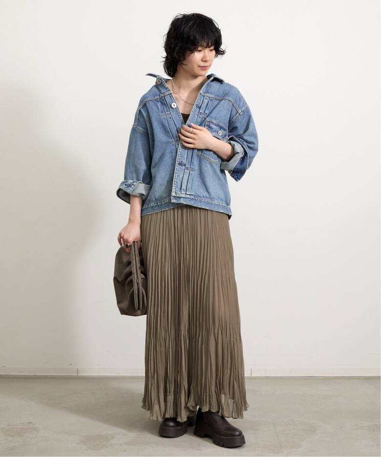 PLEATS SKIRT（ロング・マキシ丈スカート）｜L 