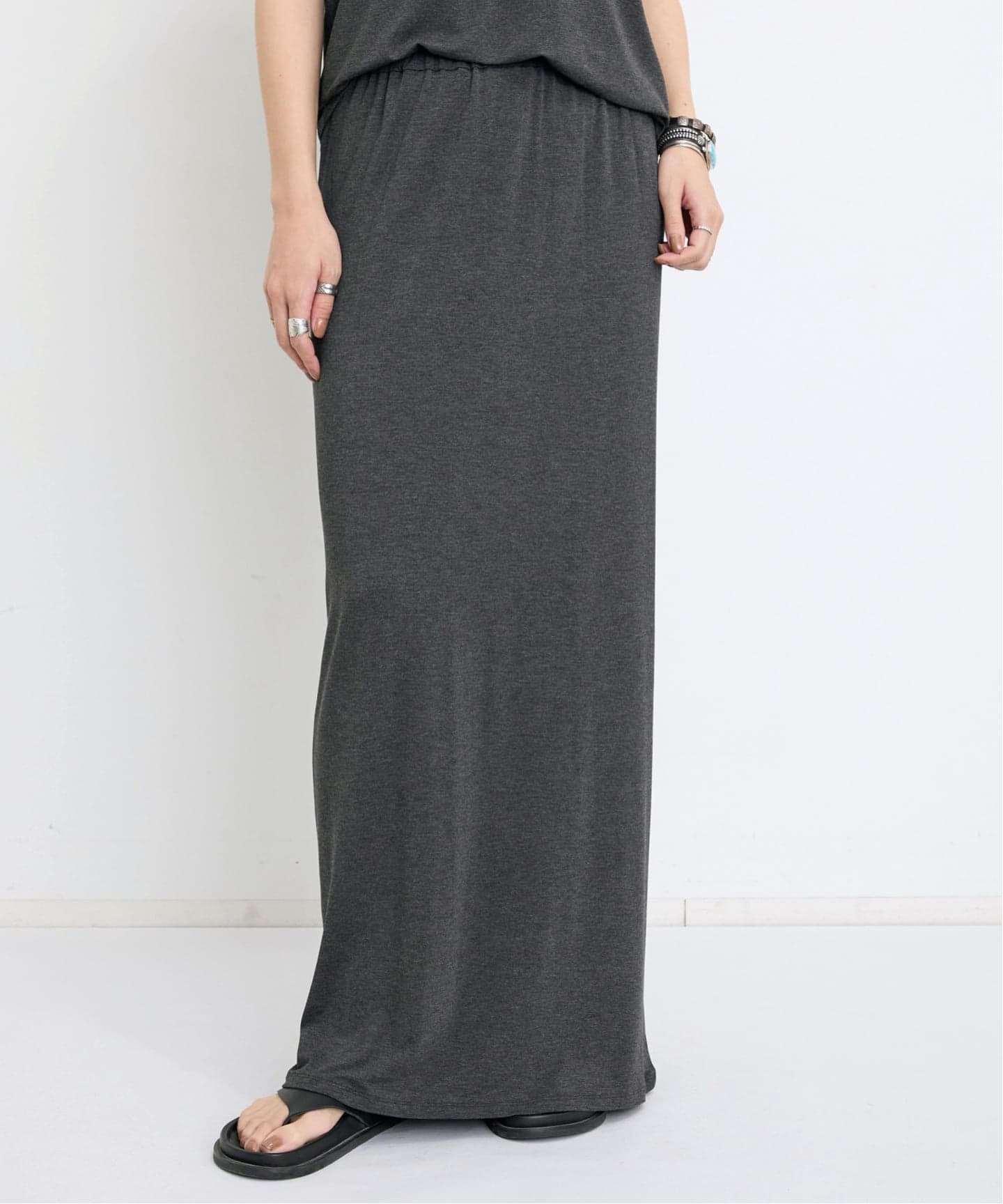 L'Appartement リネンレーヨンマチスカート サイズ36 2WAY Drape Skirt（ロング・マキシ丈スカート）｜L'Appartement