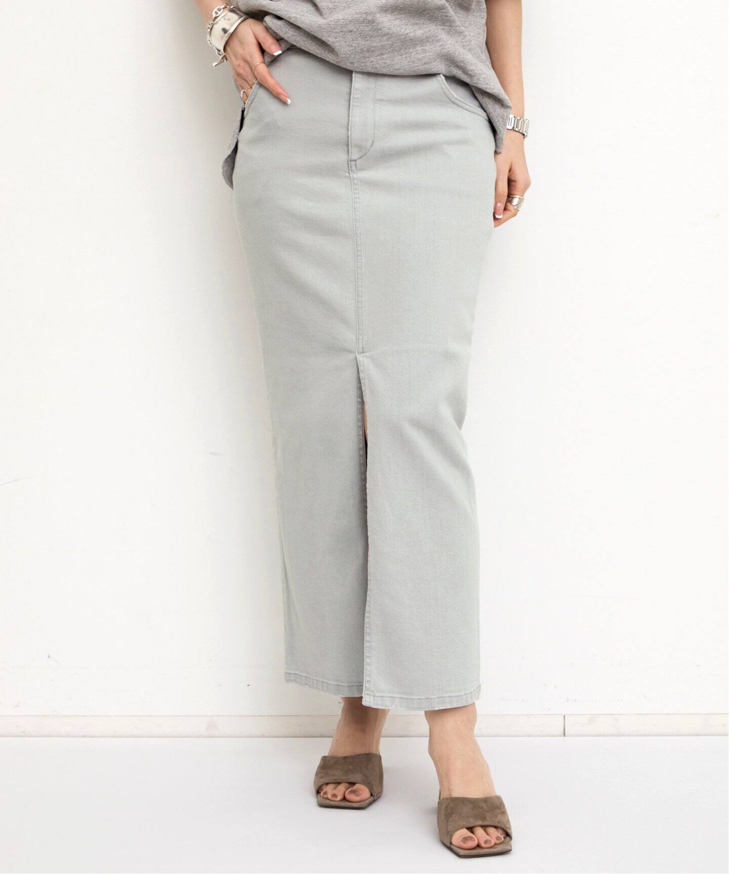 BLEACH DENIM SKIRT（デニムスカート）｜L