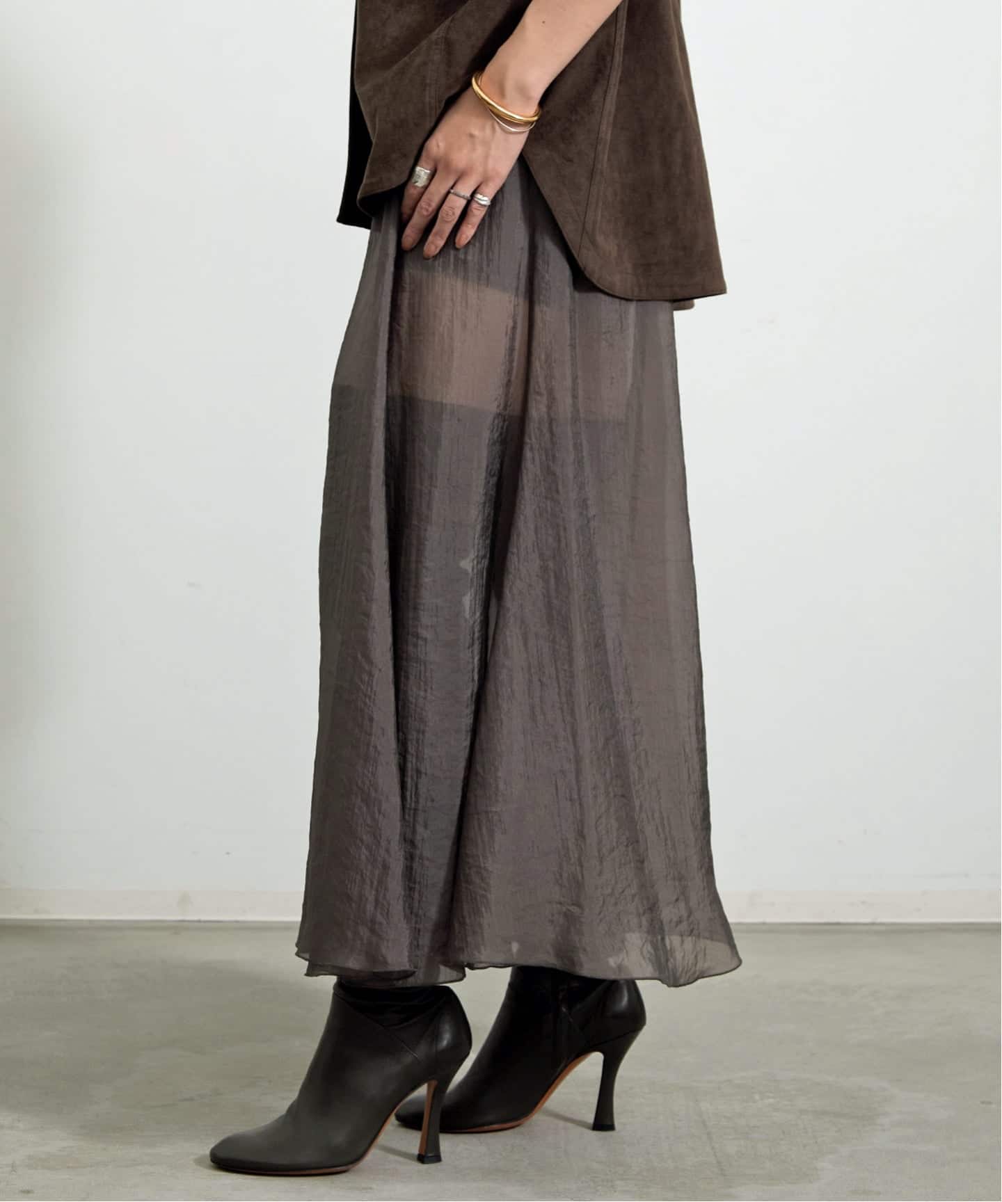 スカート L'Appartement Linen Canvas Long Skirt Green Linen Skirt With Pockets, Long Linen Maxi Skirt, High