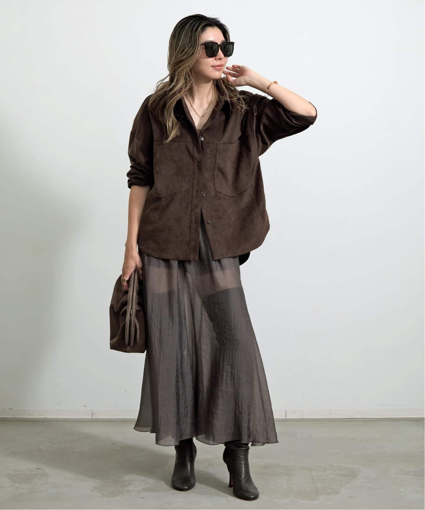 ORGANDY LONG SKIRT（ロング・マキシ丈スカート）｜L