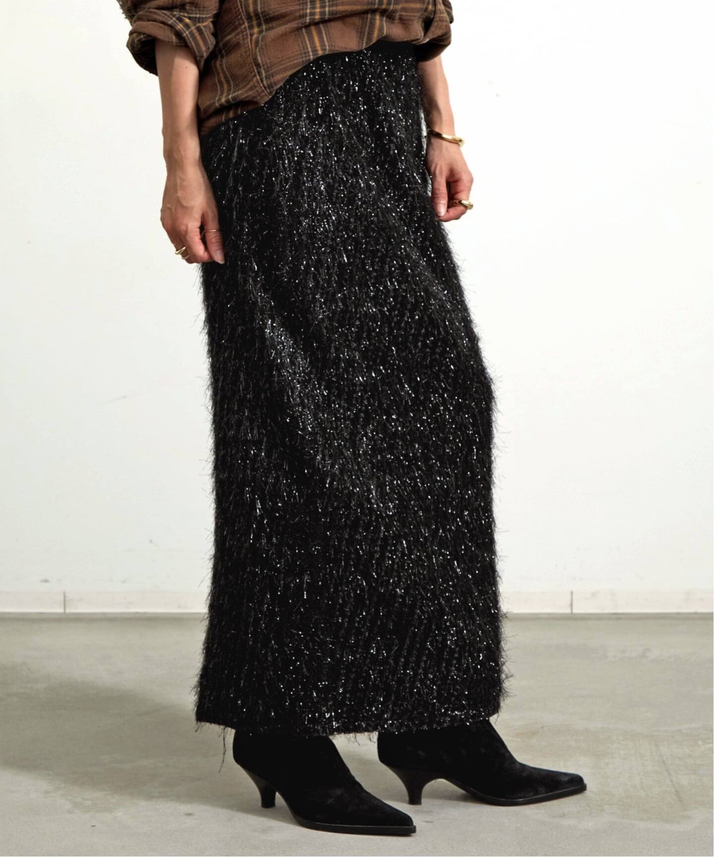 COUTURE D'ADAM/クチュールドアダム】 FLINGE PENCIL SKIRT（ロング