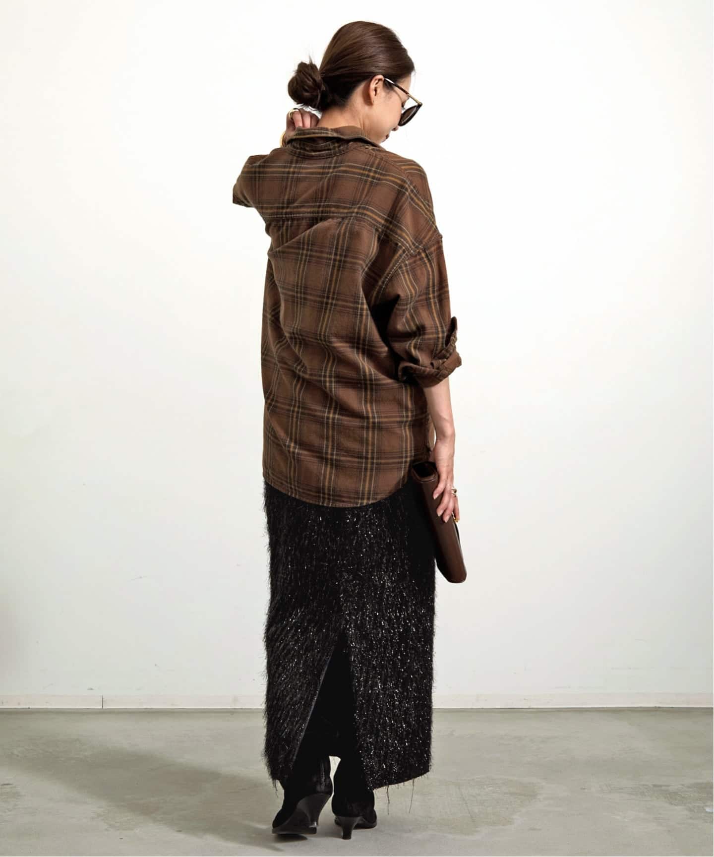 COUTURE D'ADAM/クチュールドアダム】 FLINGE PENCIL SKIRT（ロング