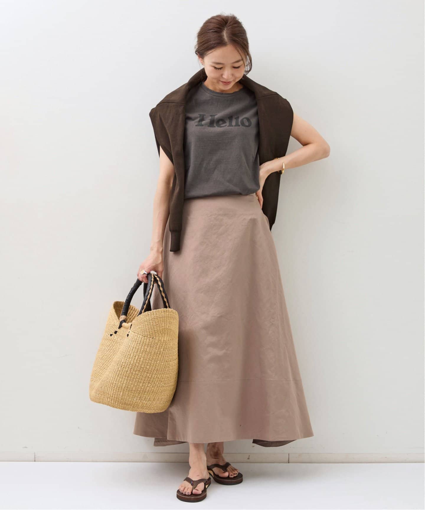 スカート MADISONBLUE MI-MOLLET FLARE SKIRT LINEN TUCKED MI-MOLLET FLARE SKIRT | ALL | MADISONBLUE