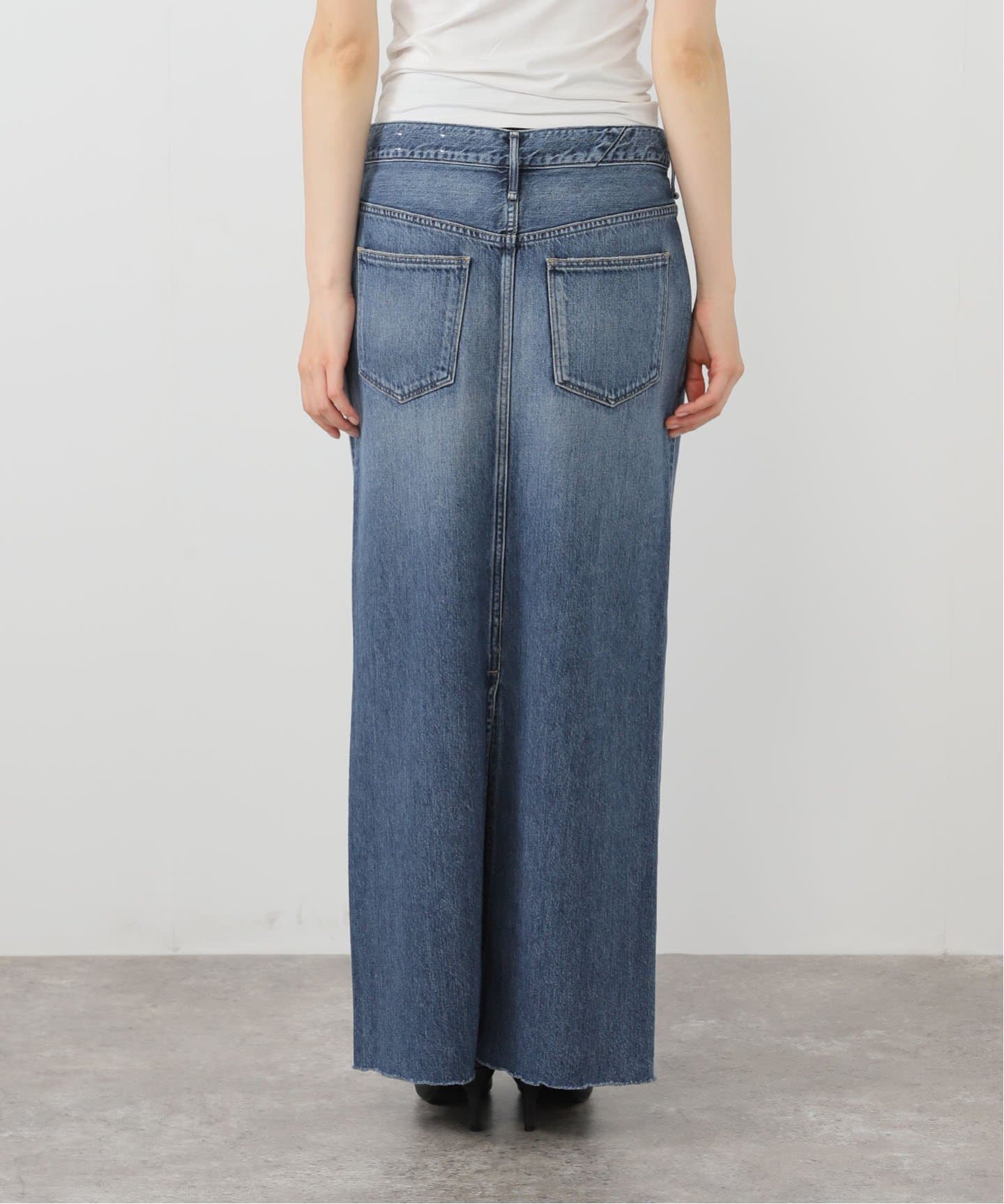 スカート L'Appartement UPPER HIGHTS DENIM SKIRT UPPER HIGHTS/アッパーハイツ】 DENIM SKIRT（ロング・マキシ丈