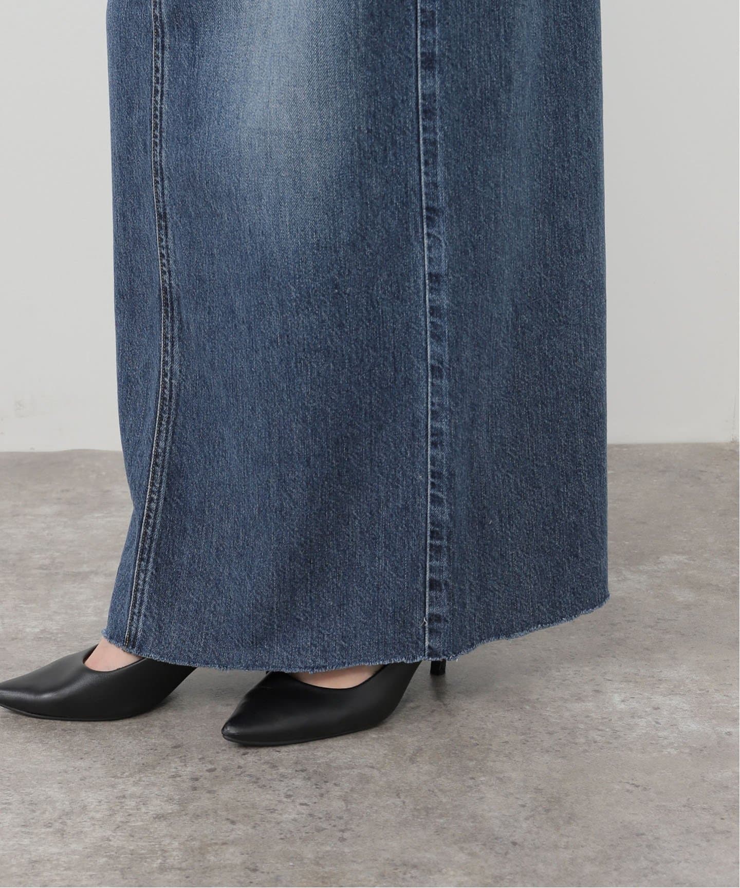 スカート L'Appartement UPPER HIGHTS DENIM SKIRT UPPER HIGHTS/アッパーハイツ】 DENIM SKIRT（ロング・マキシ丈