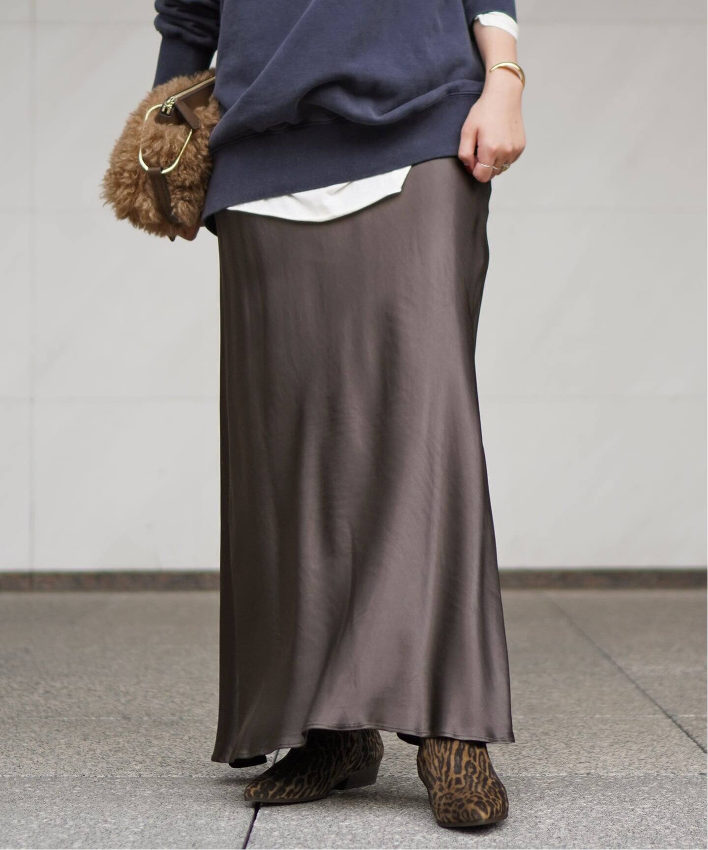 クラシックサテンフレアスカート（ロング・マキシ丈スカート）｜AP