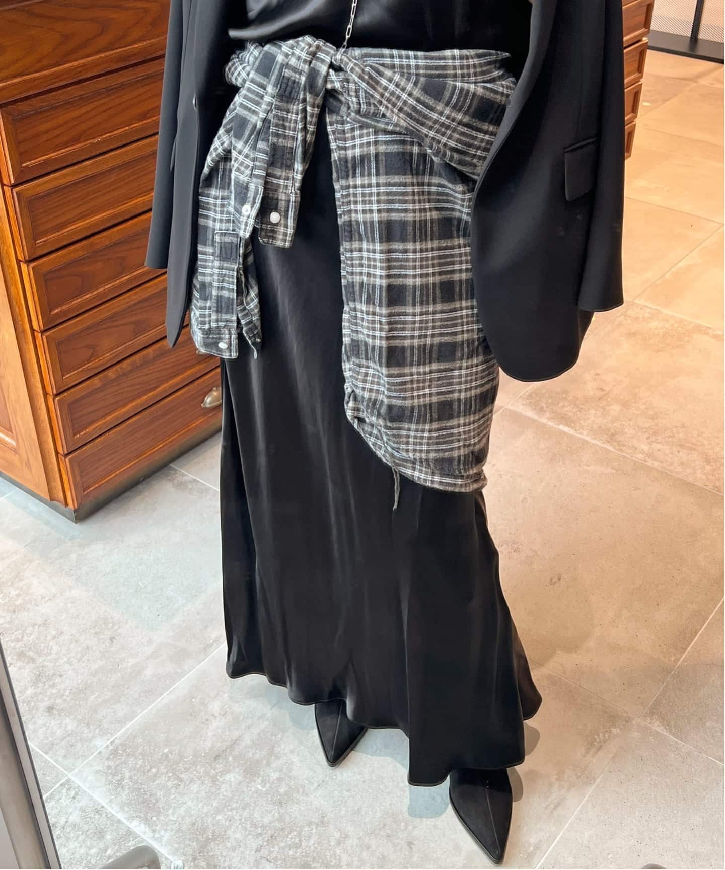 クラシックサテンフレアスカート（ロング・マキシ丈スカート）｜AP