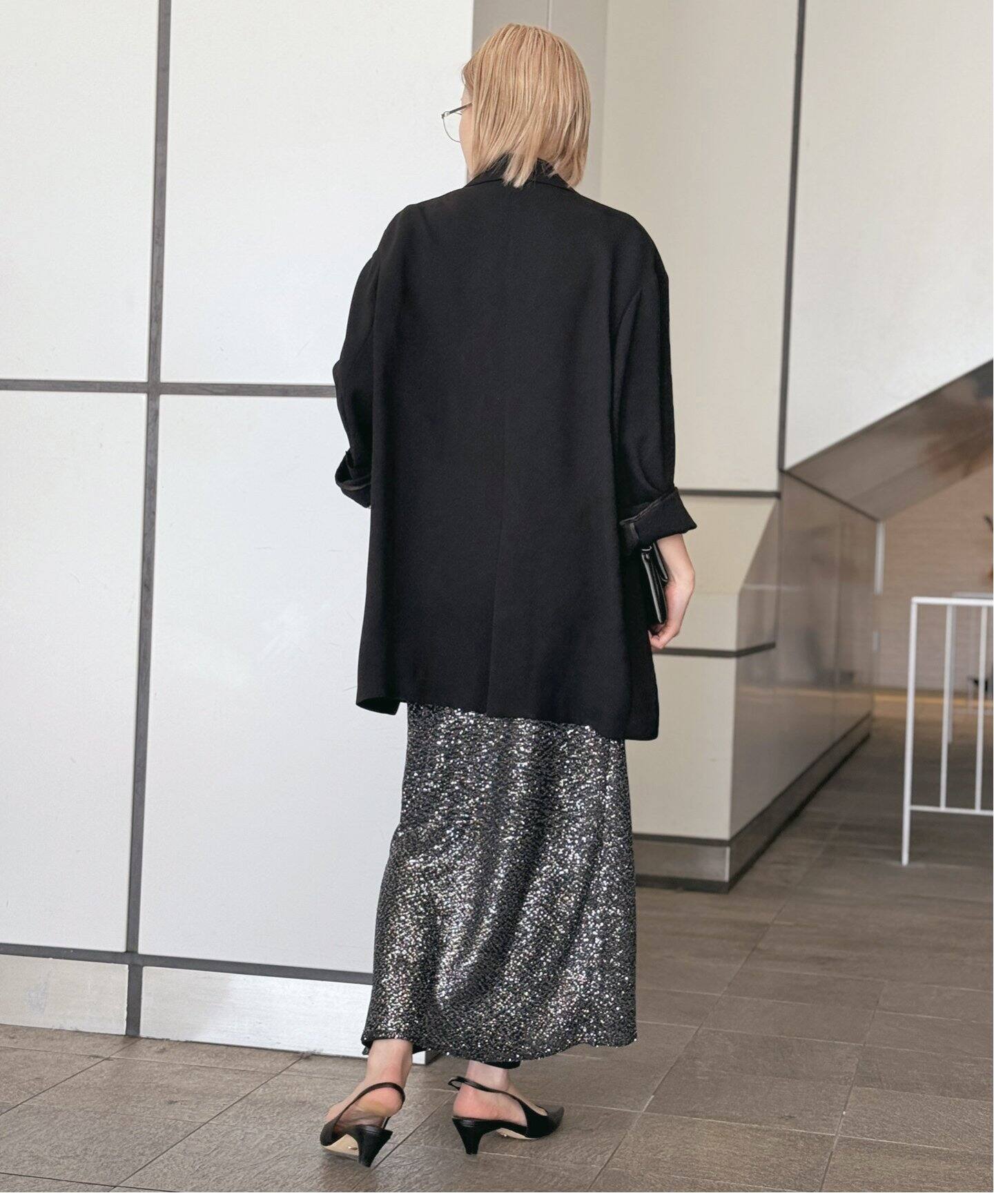 AP STUDIO ブリリアントスカート 黒 スパンコール ペチコート付 36 追加ブリリアントスカート（ロング・マキシ丈スカート）｜AP STUDIO