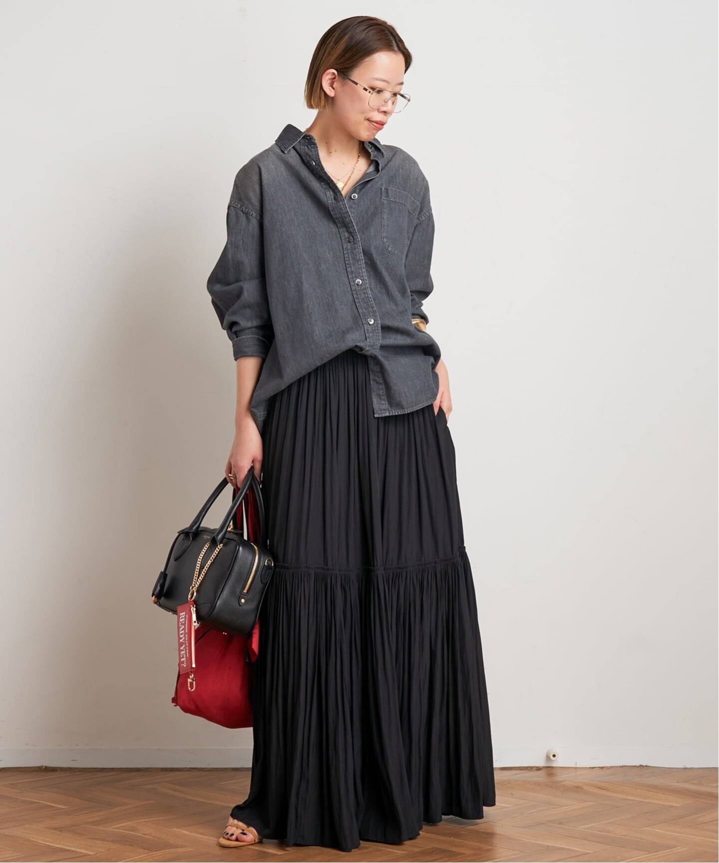 予約》*ギャザーマキシスカート（ロング・マキシ丈スカート）｜AP