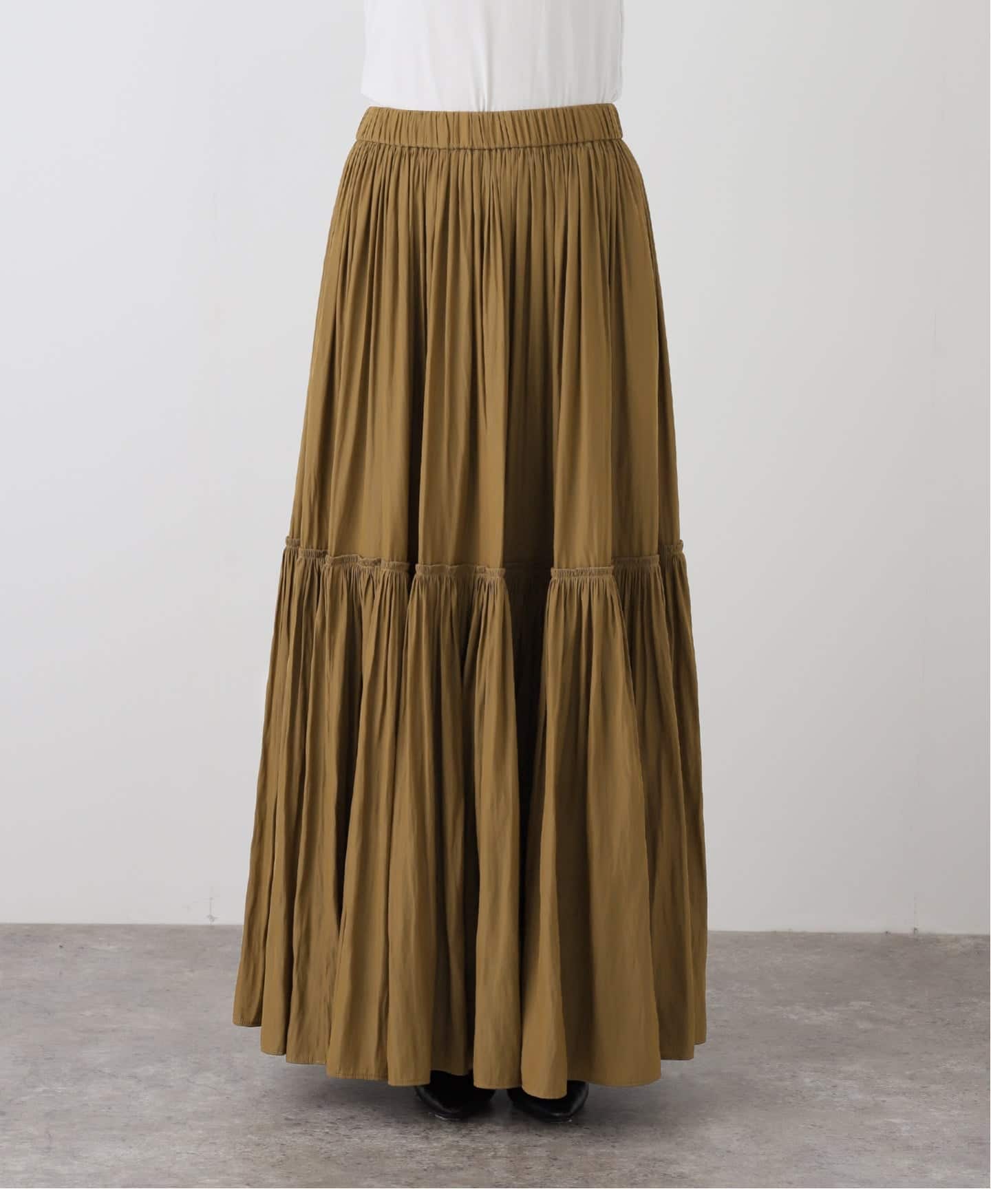 予約》*ギャザーマキシスカート（ロング・マキシ丈スカート）｜AP