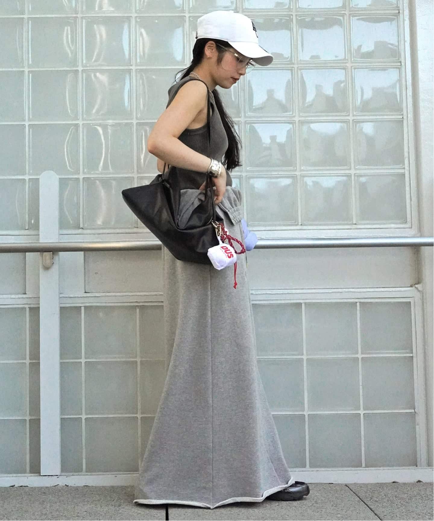 フォールドオーバースウェットスカート（ロング・マキシ丈