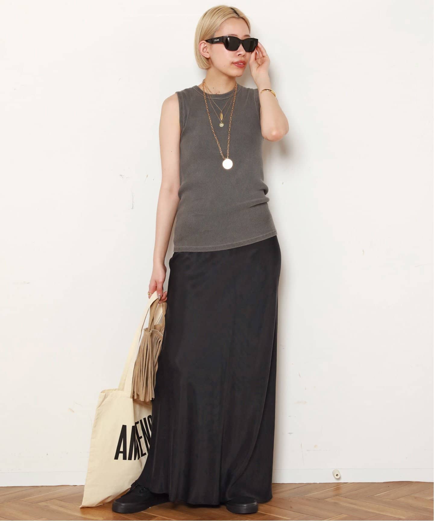 予約》* Cu/R maxi skirt（ロング・マキシ丈スカート）｜AP