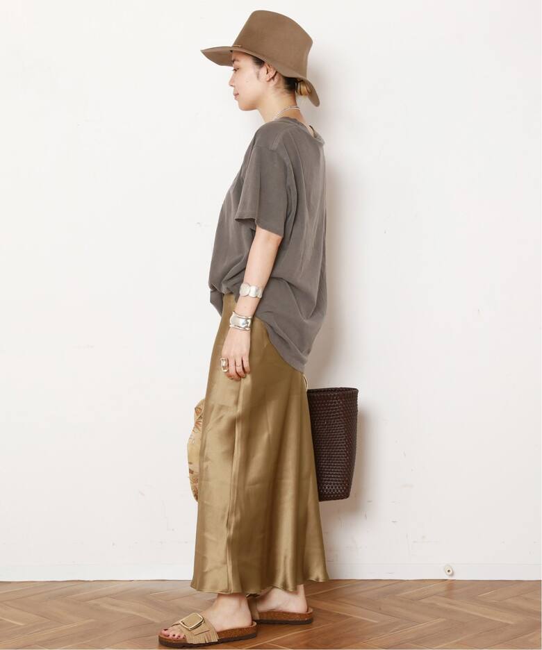 ANINE BING/アニン ビン】FLARE SKIRT(KHAKI)（ロング・マキシ丈  