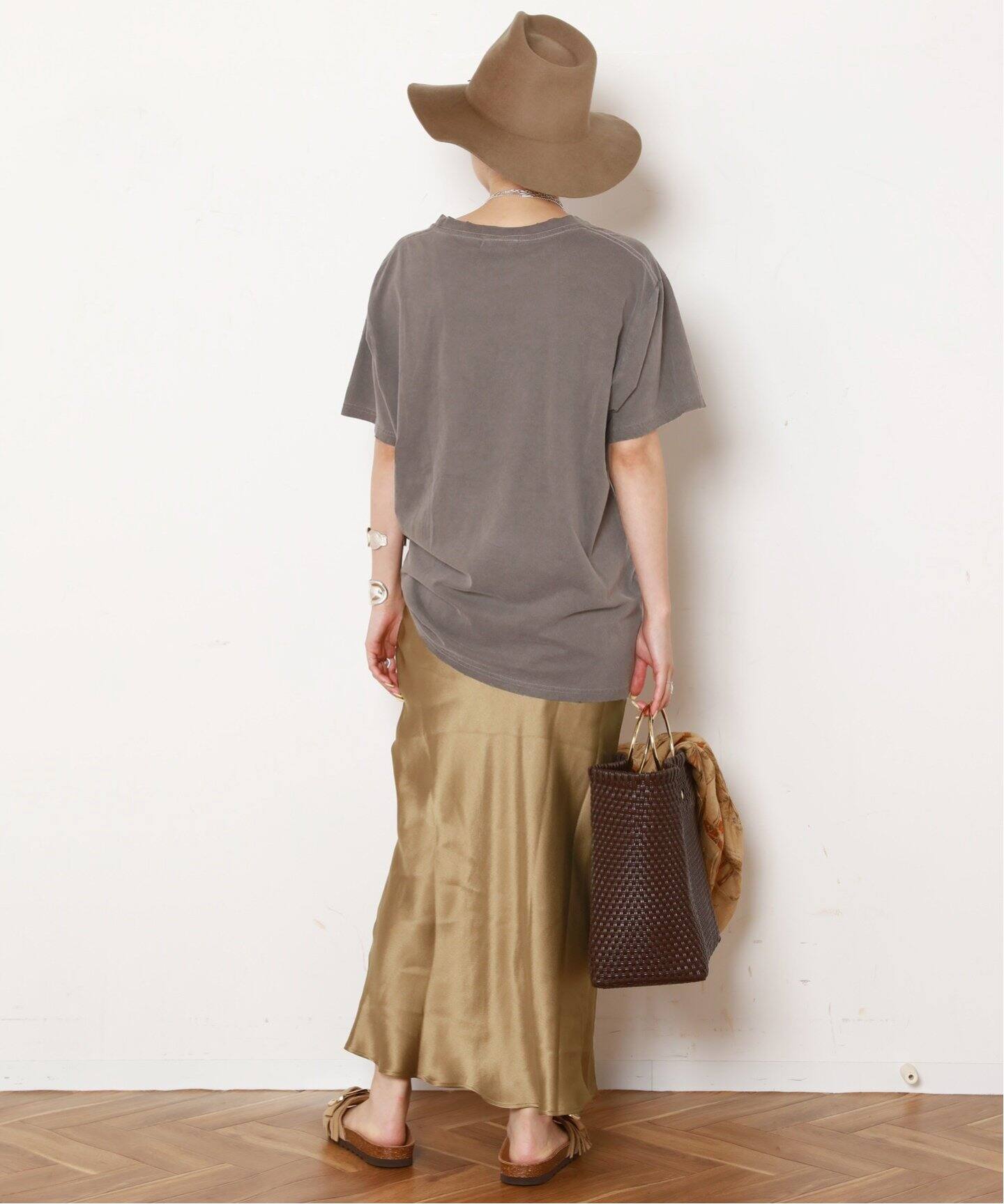 ANINE BING/アニン ビン】FLARE SKIRT(KHAKI)（ロング・マキシ丈