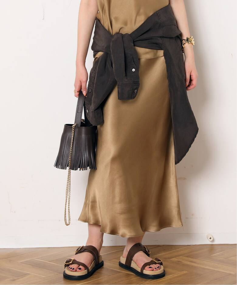 ANINE BING/アニン ビン】FLARE SKIRT(KHAKI)（ロング・マキシ丈  