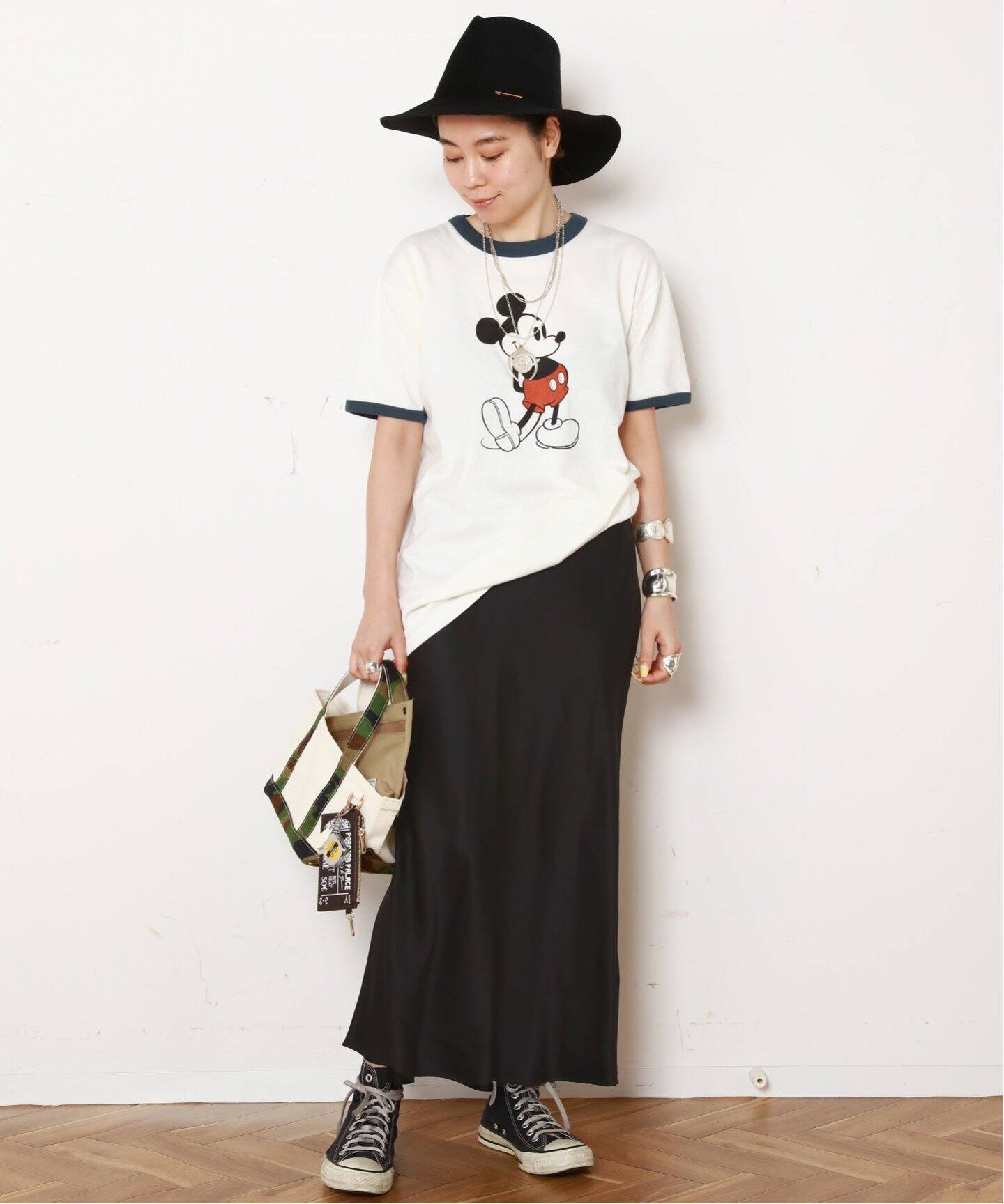 ANINE BING/アニン ビン】FLARE SKIRT(BLACK)（ロング・マキシ丈