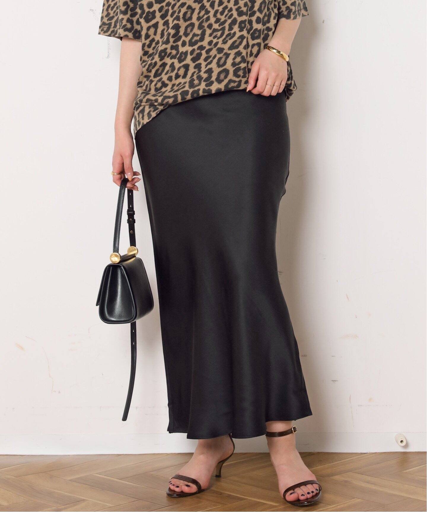 ANINE BING ブラック フレアロングスカート ANINE BING/アニン ビン】FLARE SKIRT(BLACK)（ロング・マキシ丈