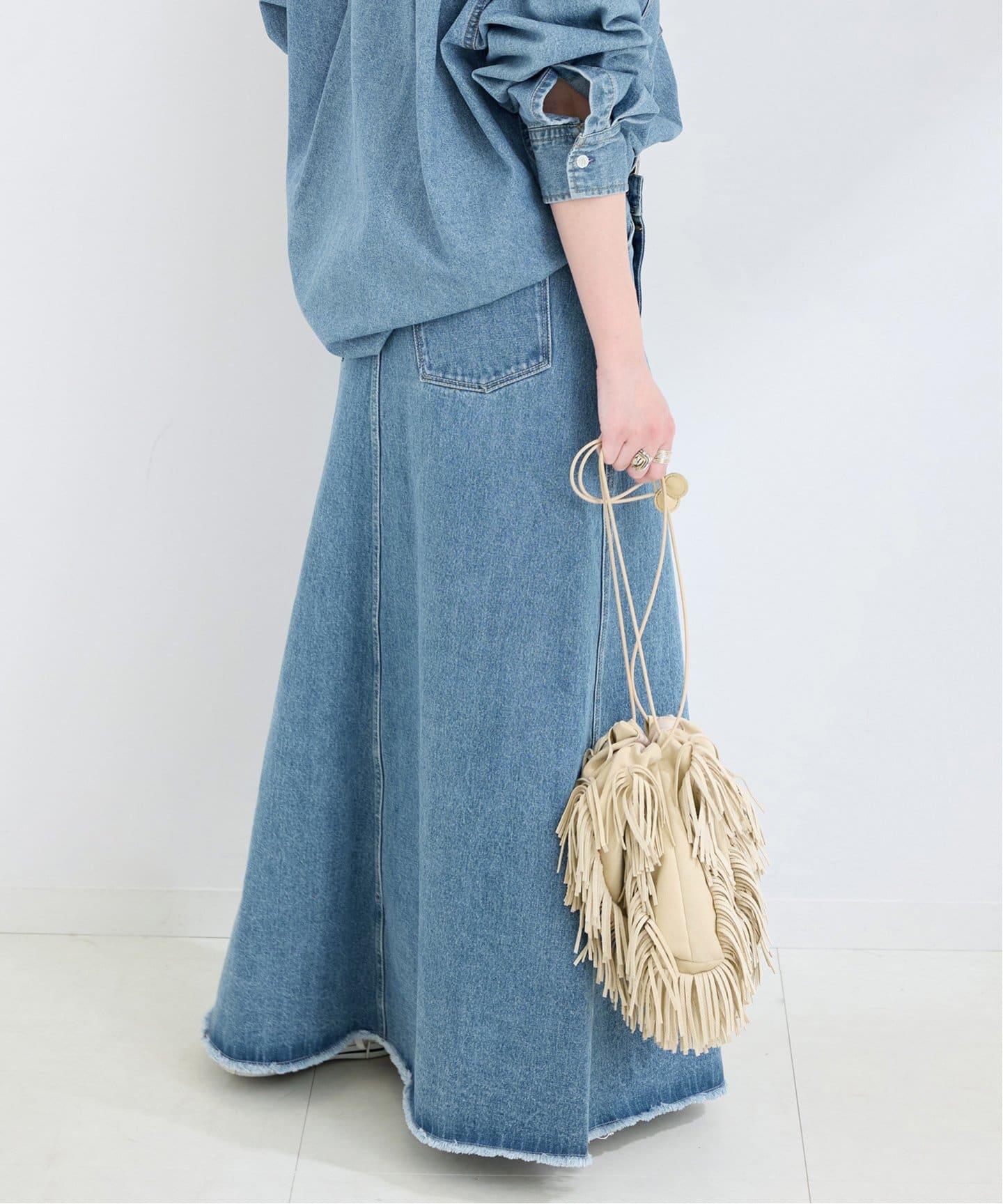 美品★BC.STOCK DU JOUR ロングデニムスカート DU JOUR/デュ ジュール LEAN FOIL JEAN SKIRT（デニムスカート