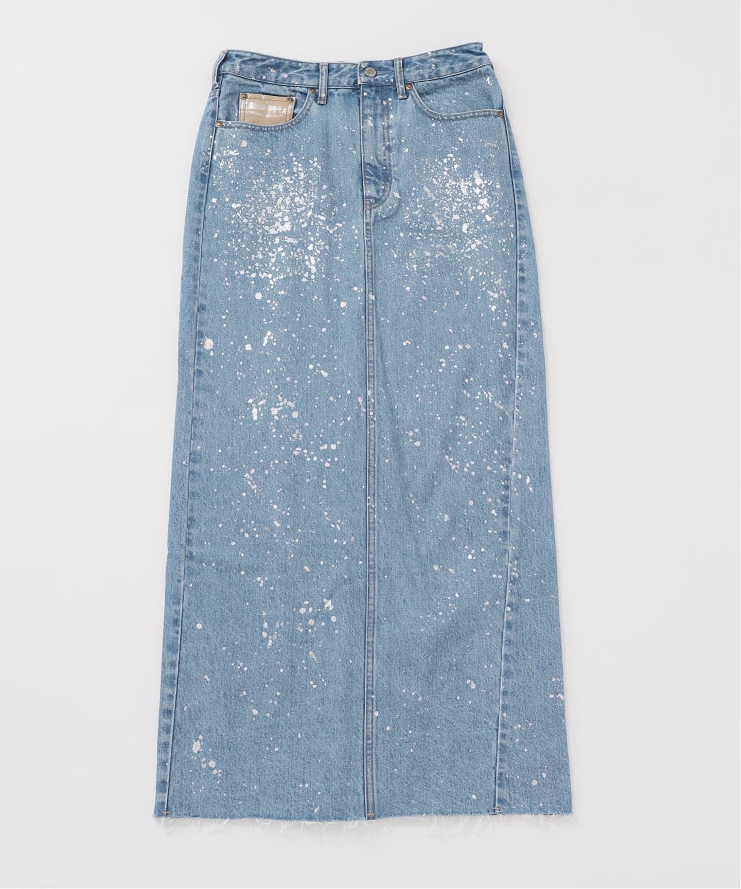 【新品未使用】DU JOURデュ ジュール★シルバー箔デニムタイトロングスカート ウォッシャブル / DU JOUR/デュ ジュール LEAN GLITTER JEAN