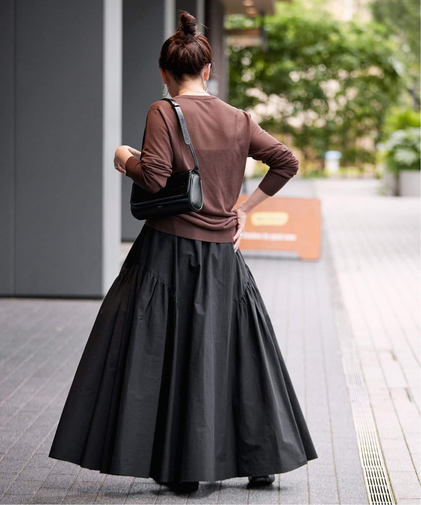 PREUVE スカート 40 ナイロンワッシャースカート