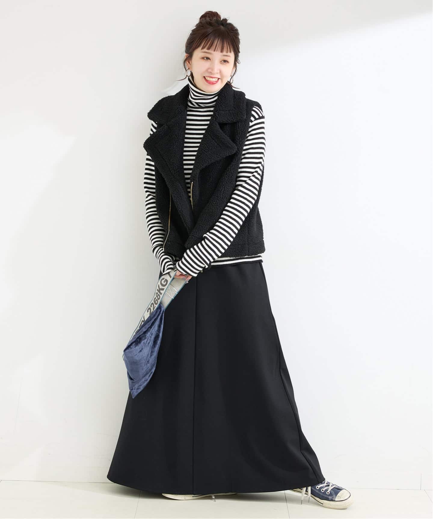 WEB＋一部店舗限定】ウォッシャブル / ダンボールフレアロングスカート