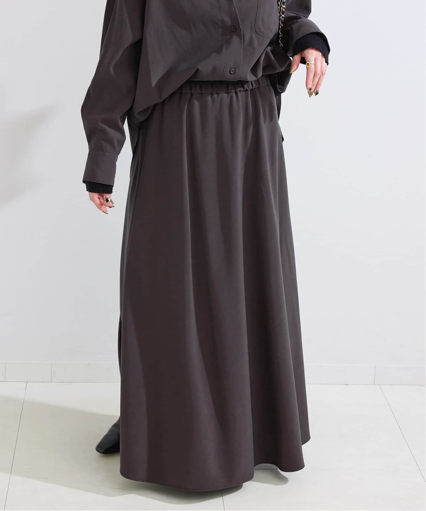 手洗い可 / フィブリルフレアスカート（ロング・マキシ丈スカート