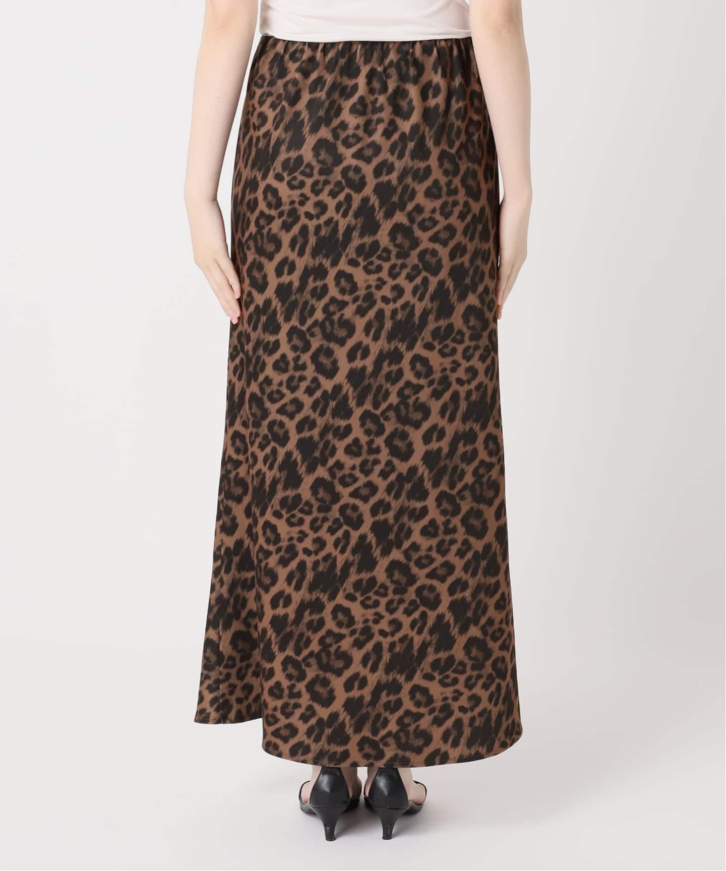 ウォッシャブル / レオパード柄スカート（ロング・マキシ丈スカート