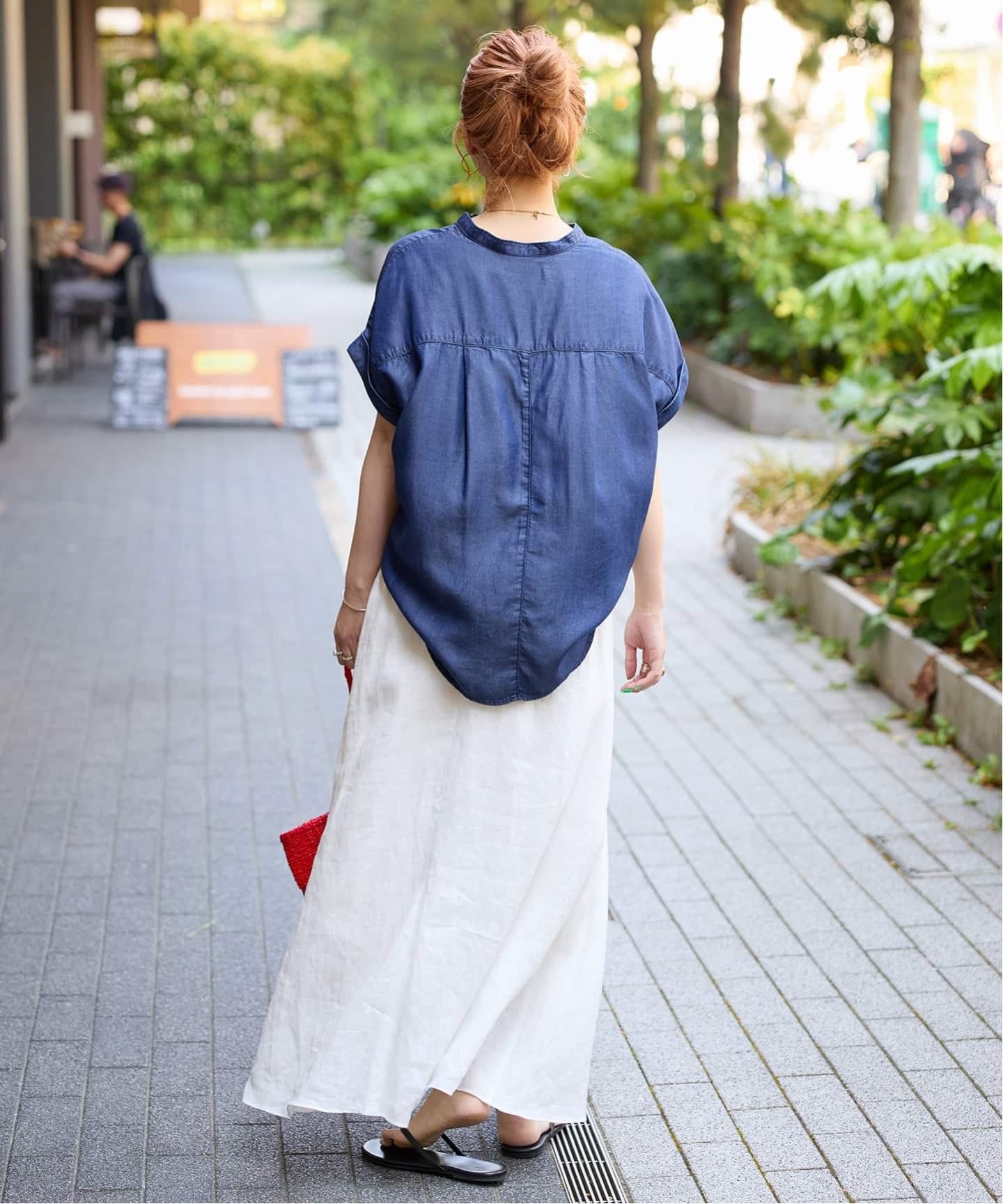 追加9》手洗い可 / フレンチリネンギャザースカート（ロング・マキシ丈