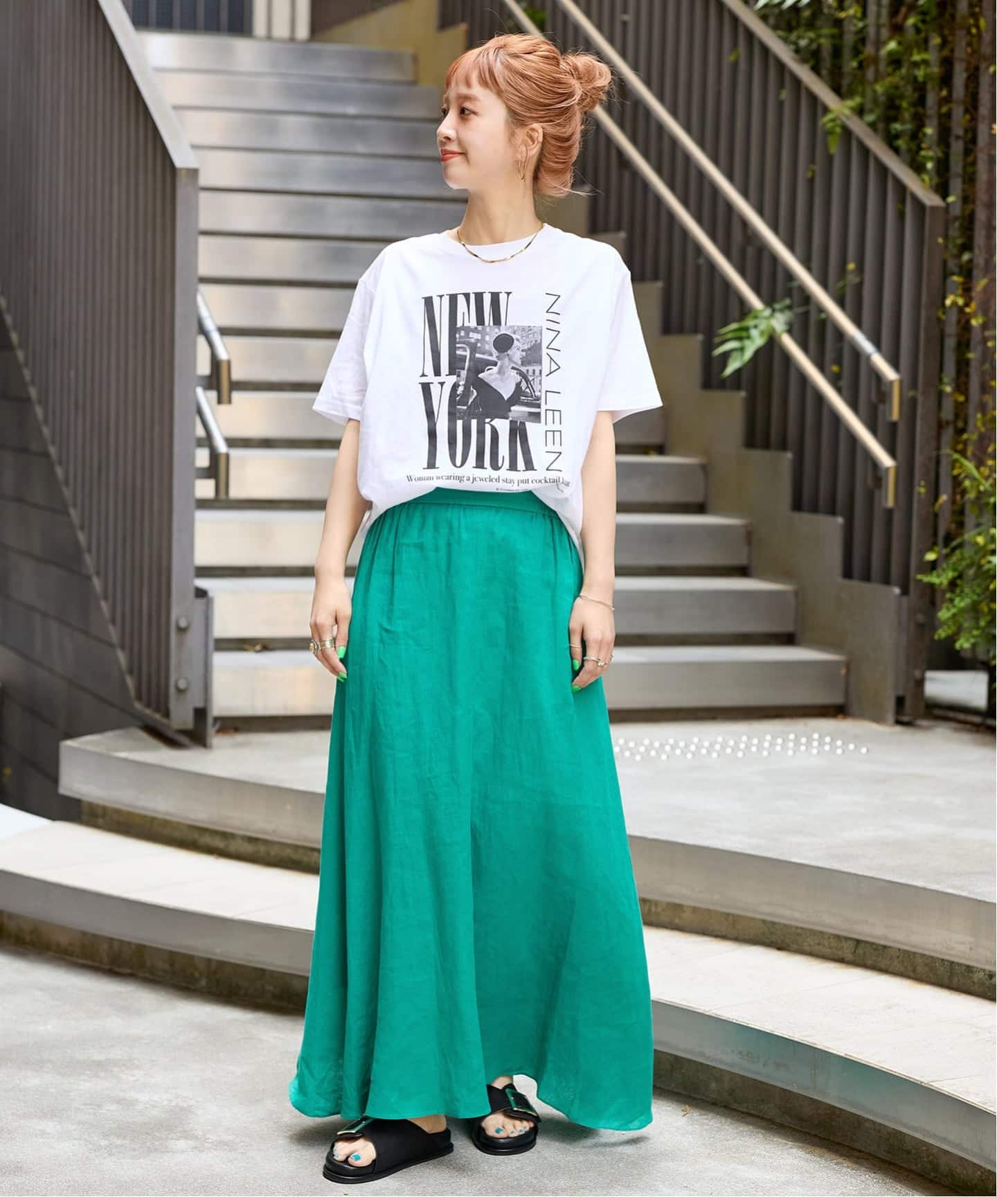 追加9》手洗い可 / フレンチリネンギャザースカート（ロング・マキシ丈